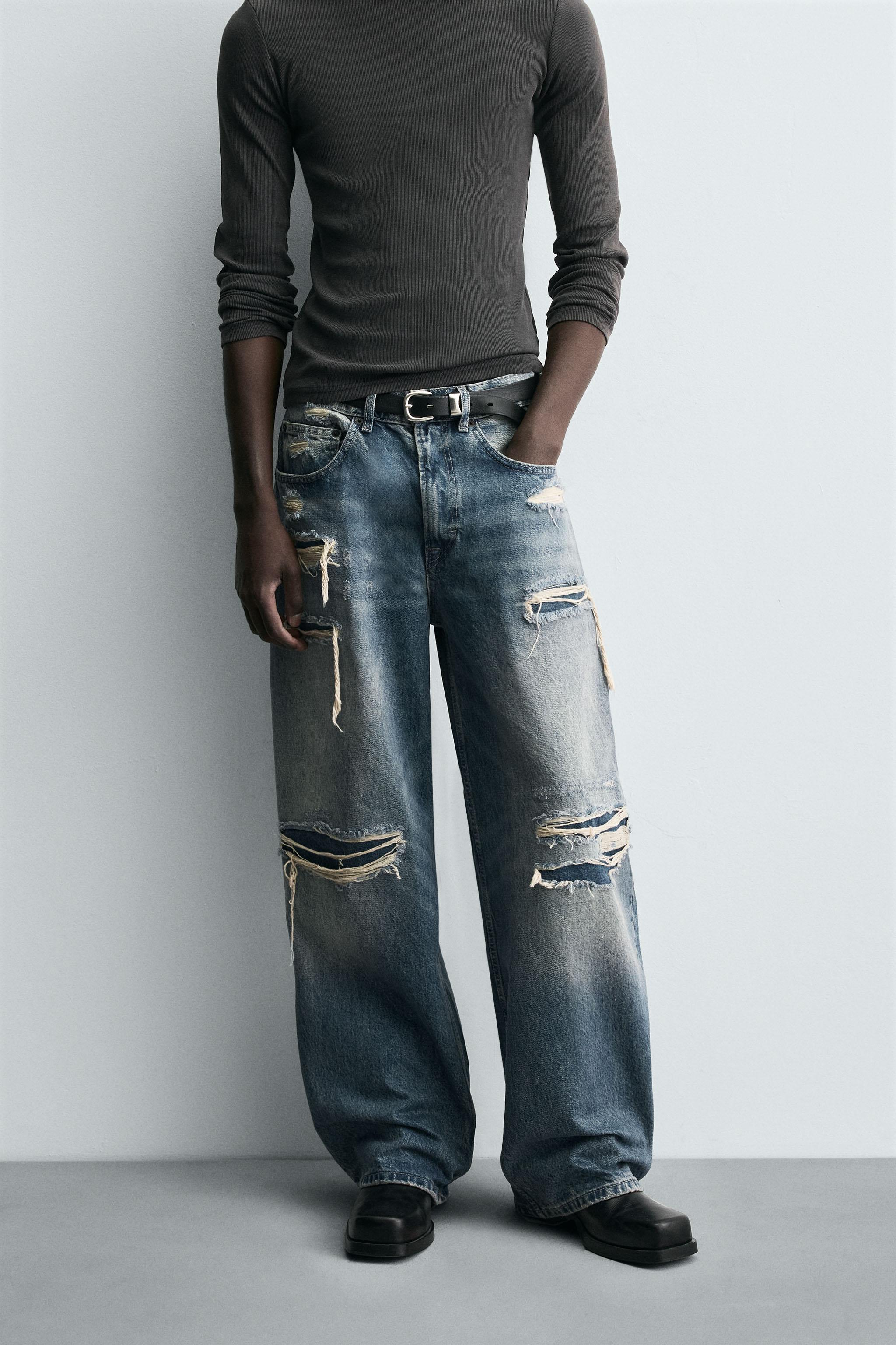 RIPPED BALLOON FIT JEANS