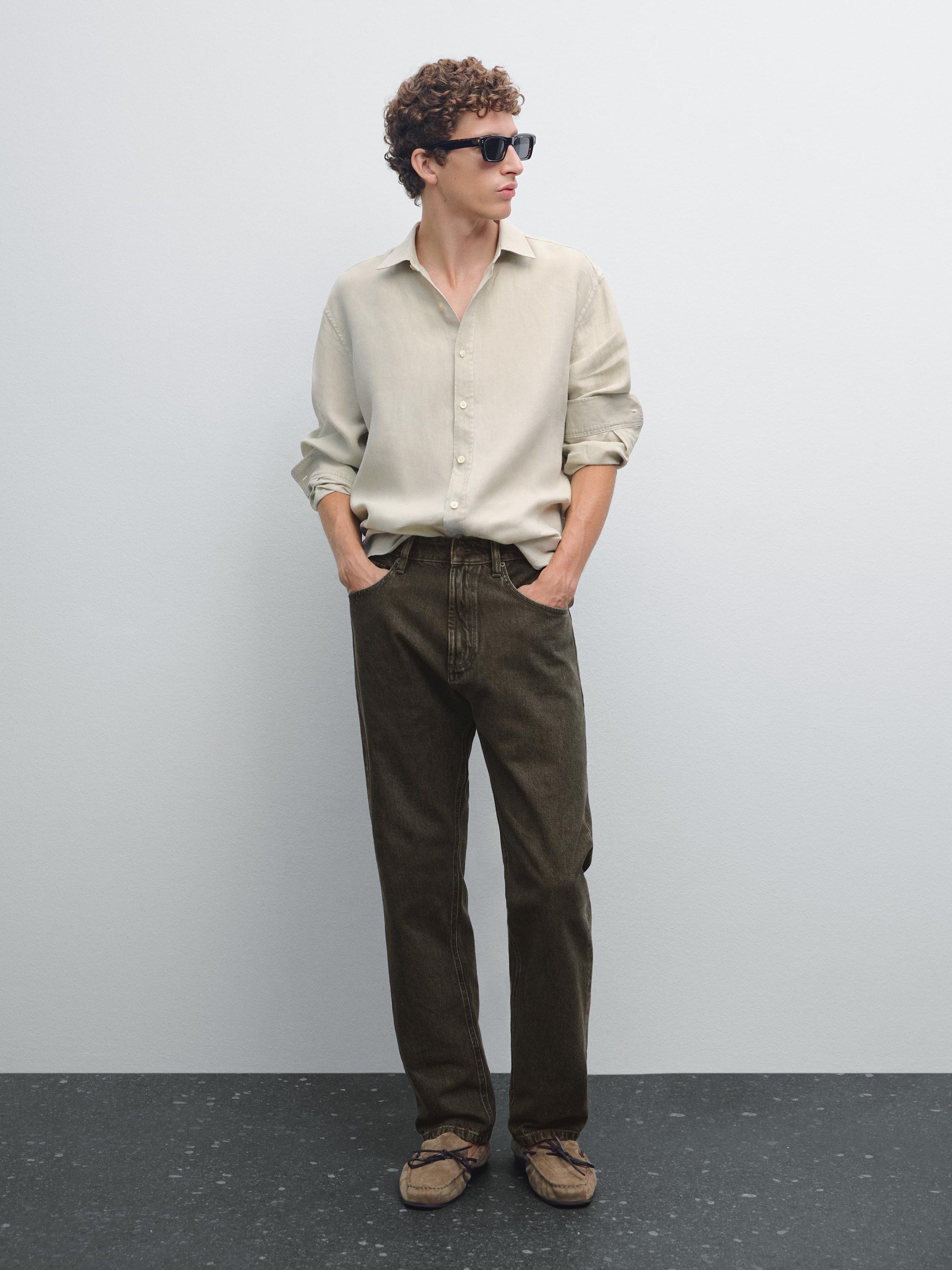 Regular fit shirt with maltinto finish