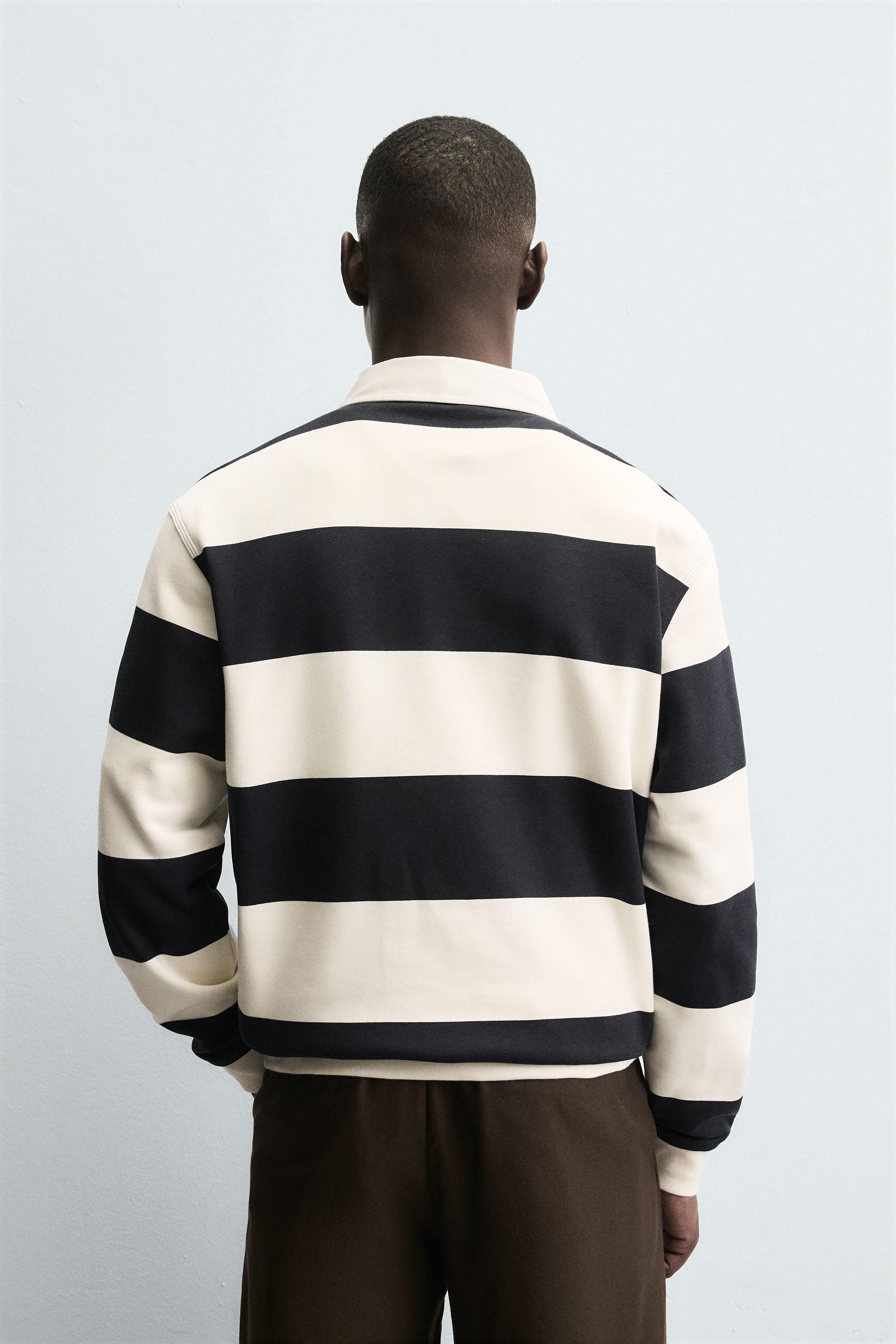 CONTRAST COLLAR POLO SWEATSHIRT