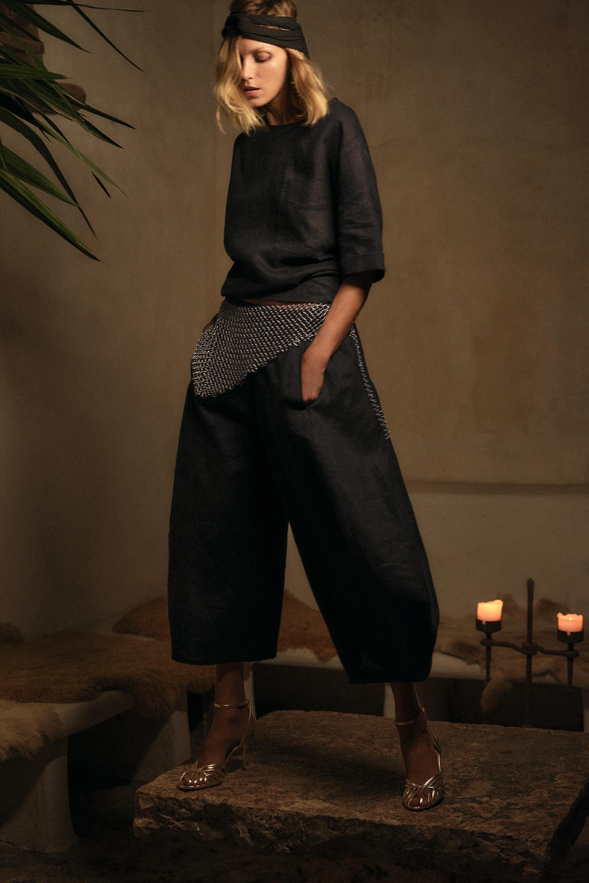 ZW COLLECTION LINEN SHORT SLEEVE TOP