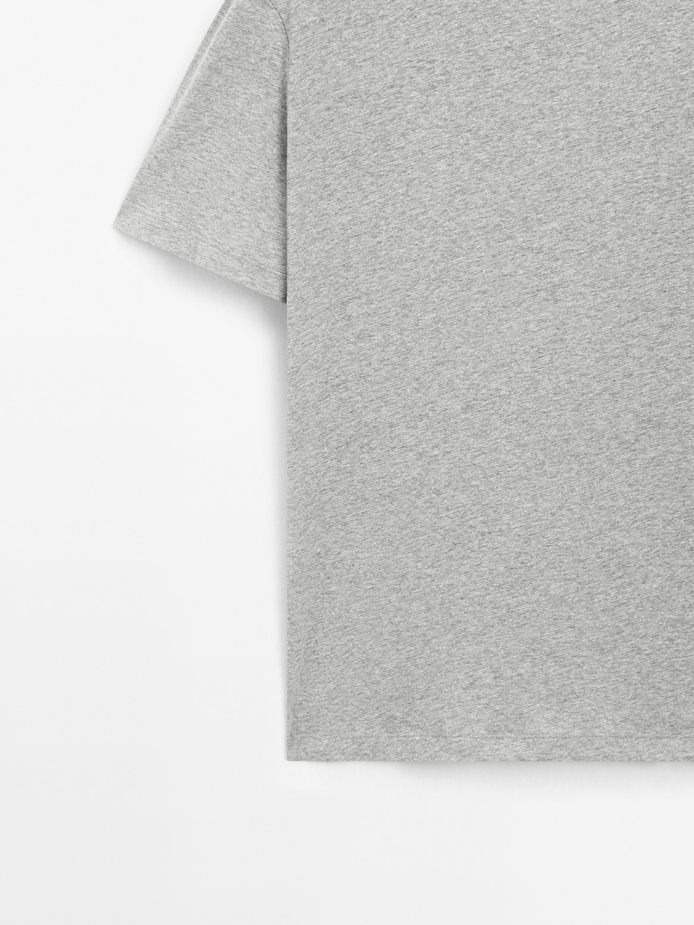 Melange cotton and linen t-shirt