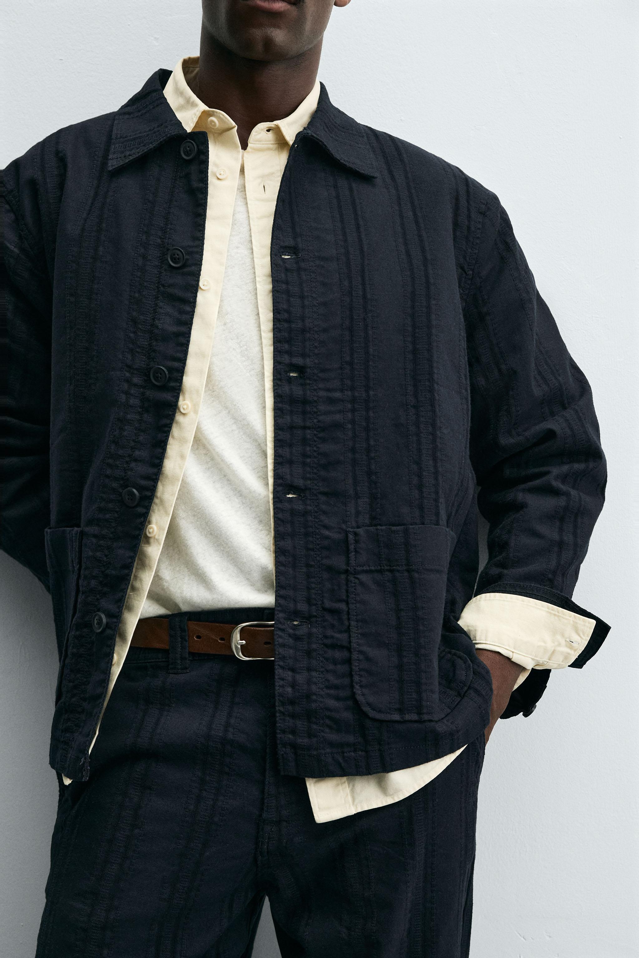 STRIPED JACQUARD OVERSHIRT