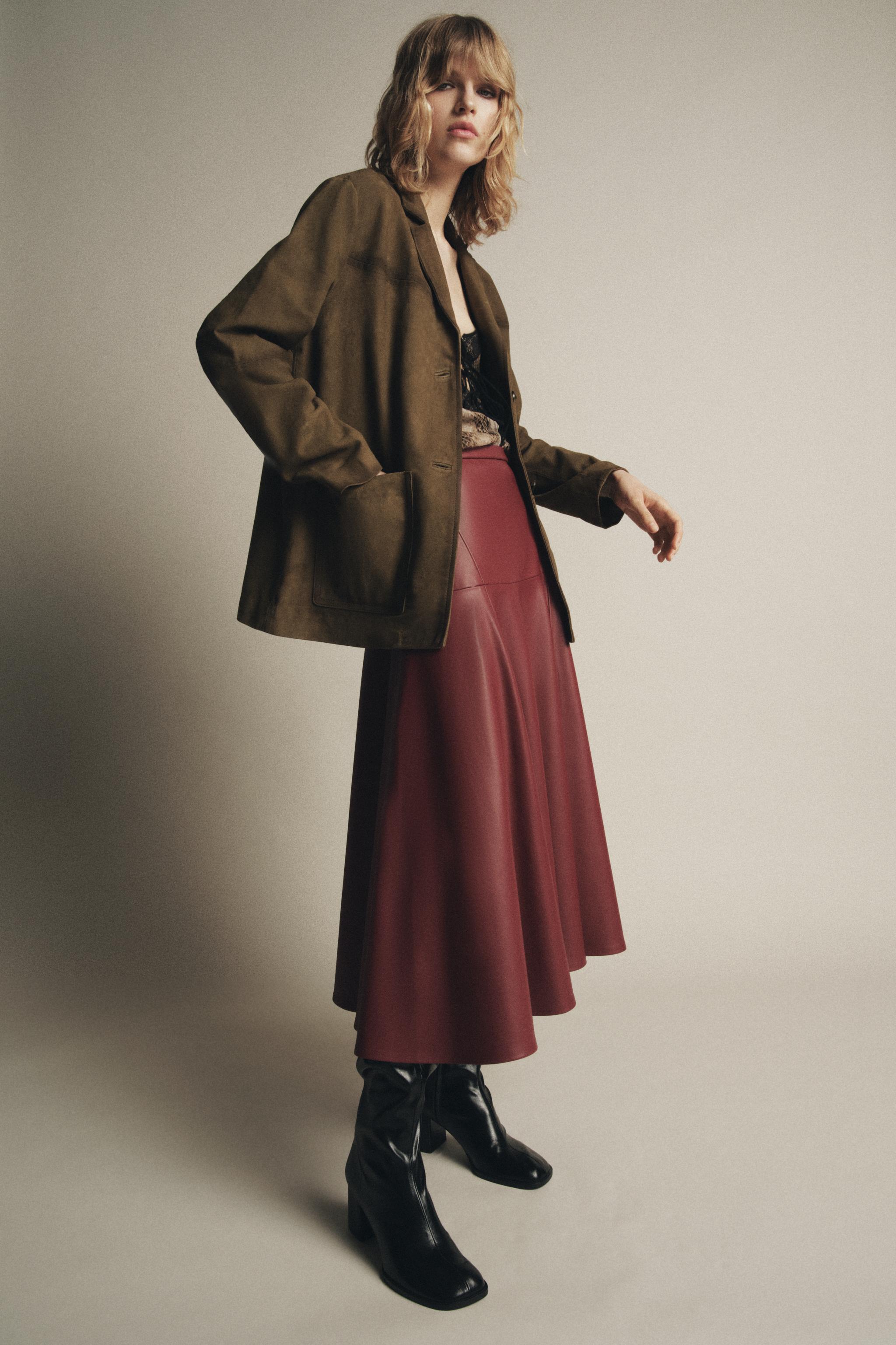 100% SUEDE OVERSIZED BLAZER ZW COLLECTION LIMITED EDITION