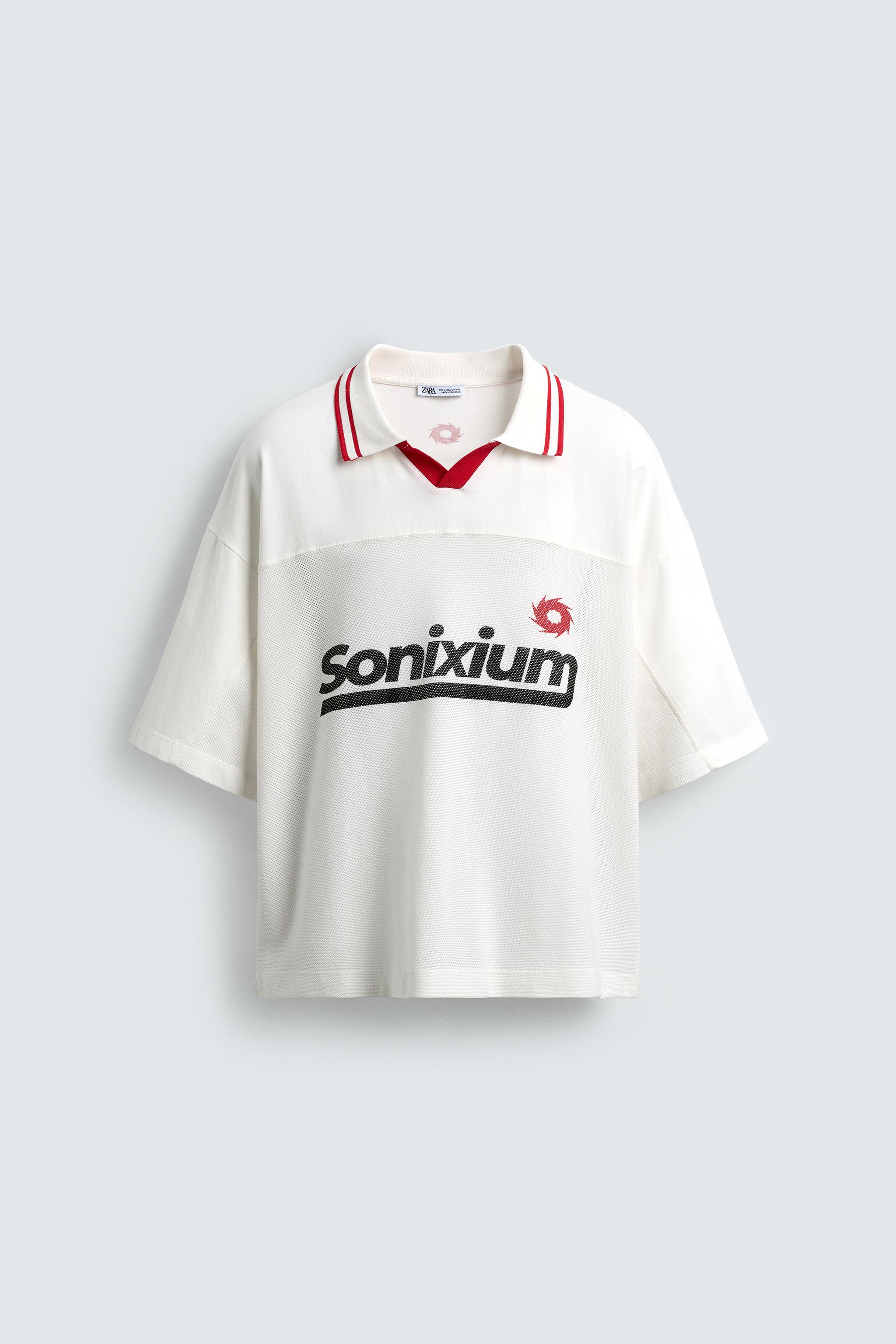 RETRO SOCCER PRINT POLO SHIRT