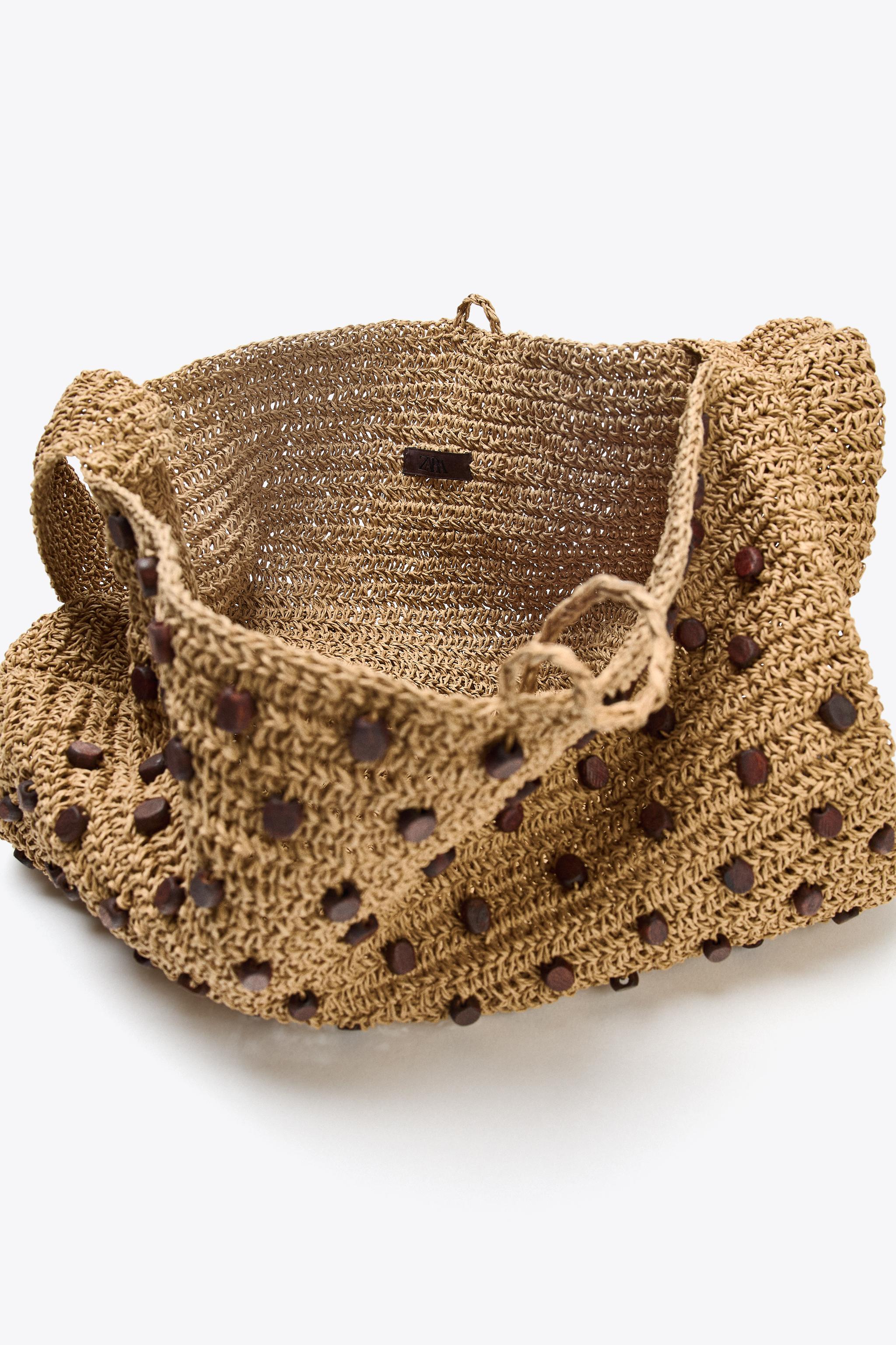 BEADED WOVEN SHOPPER