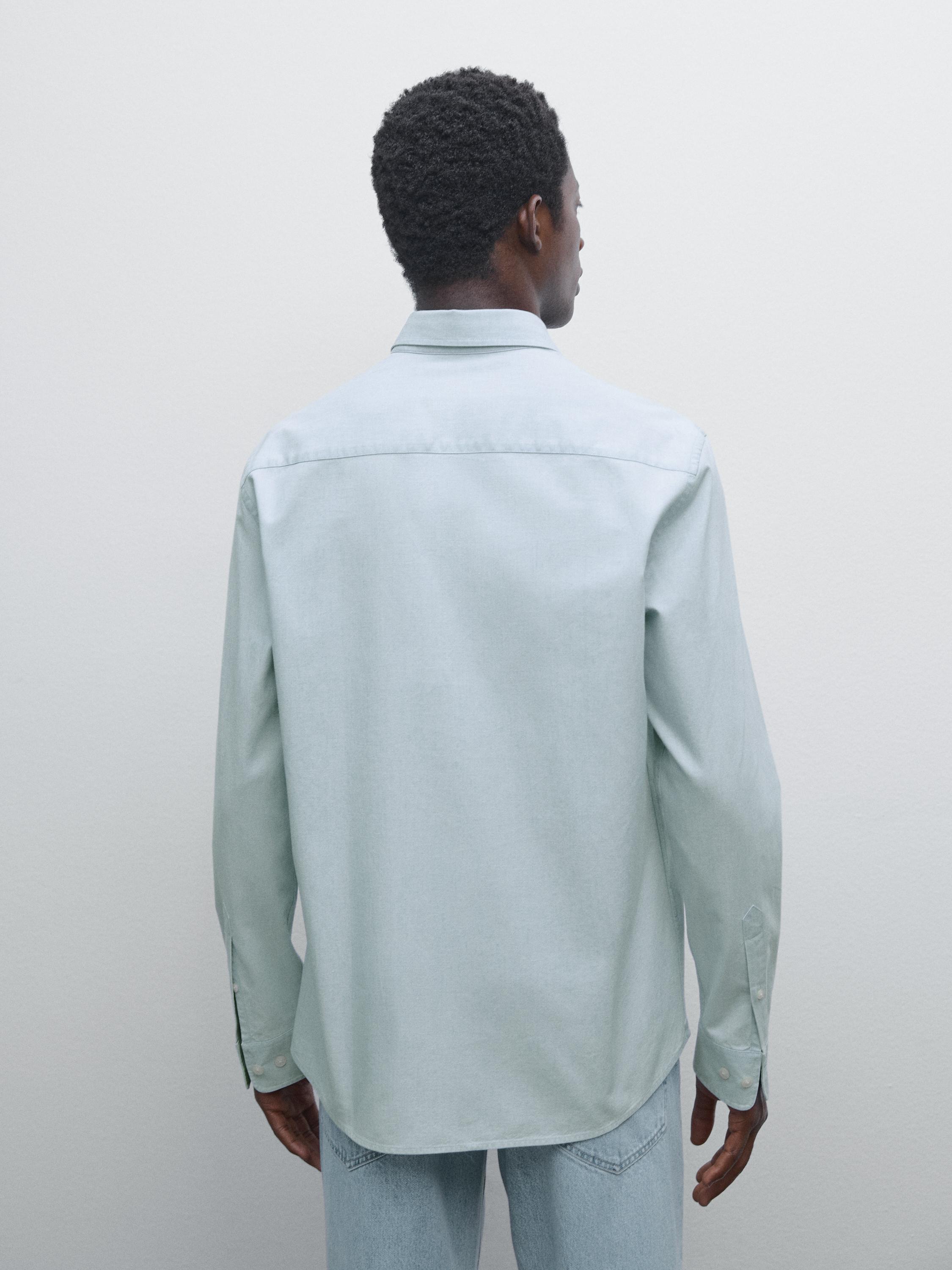 Denim slim-fit shirt