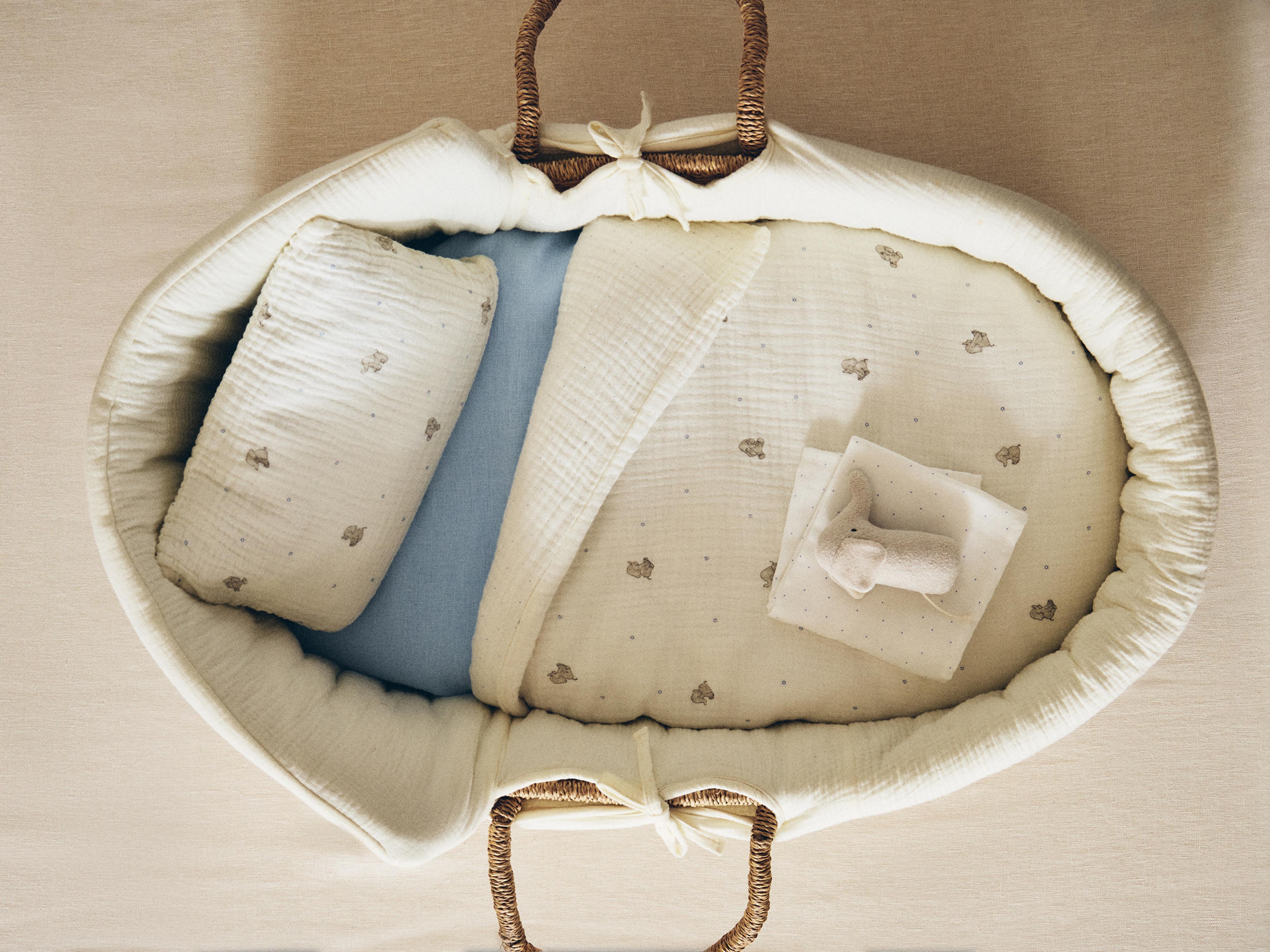 MINI CRIB MUSLIN ELEPHANT SHEET SET