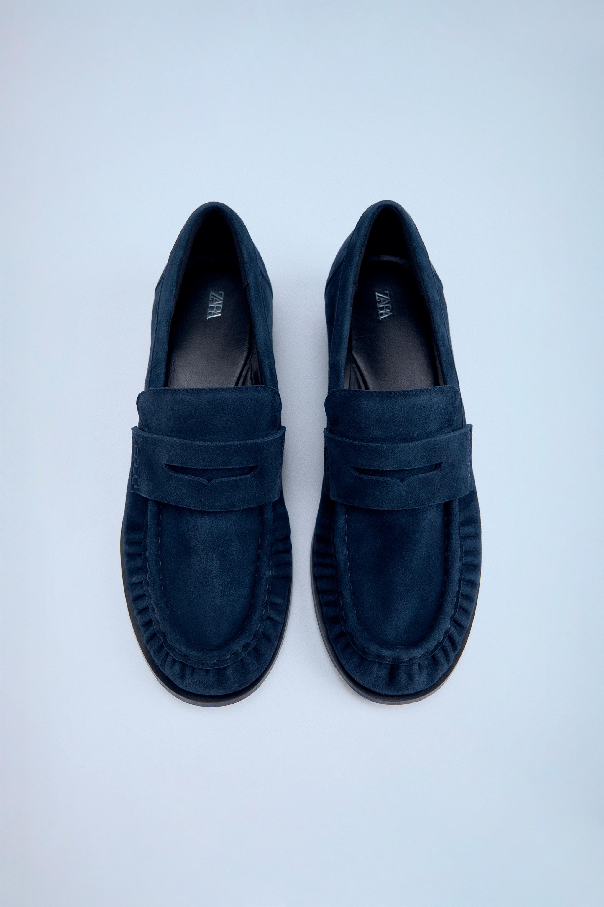 SUEDE RUCHED LOAFERS