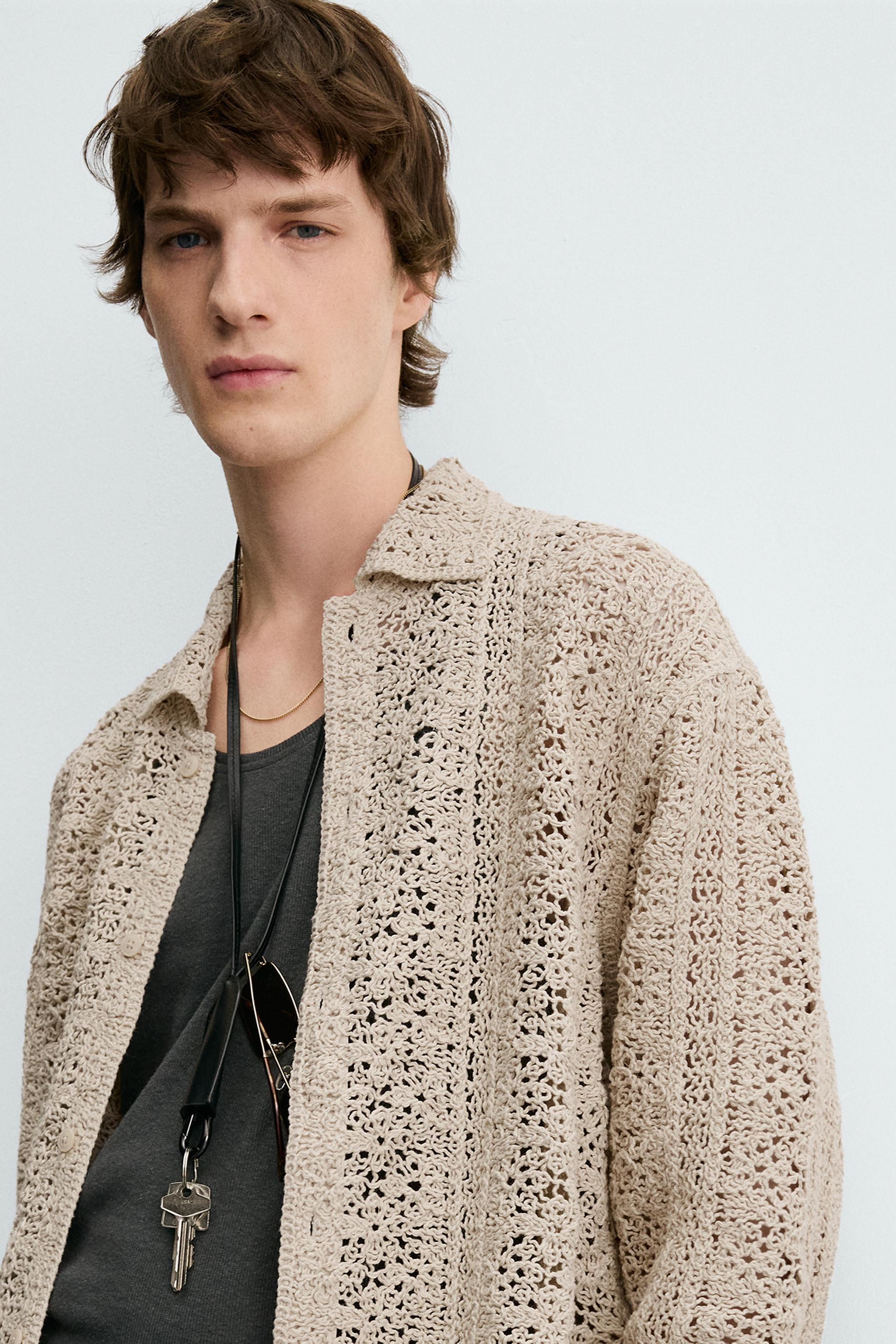 CROCHET TEXTURED OVERSHIRT