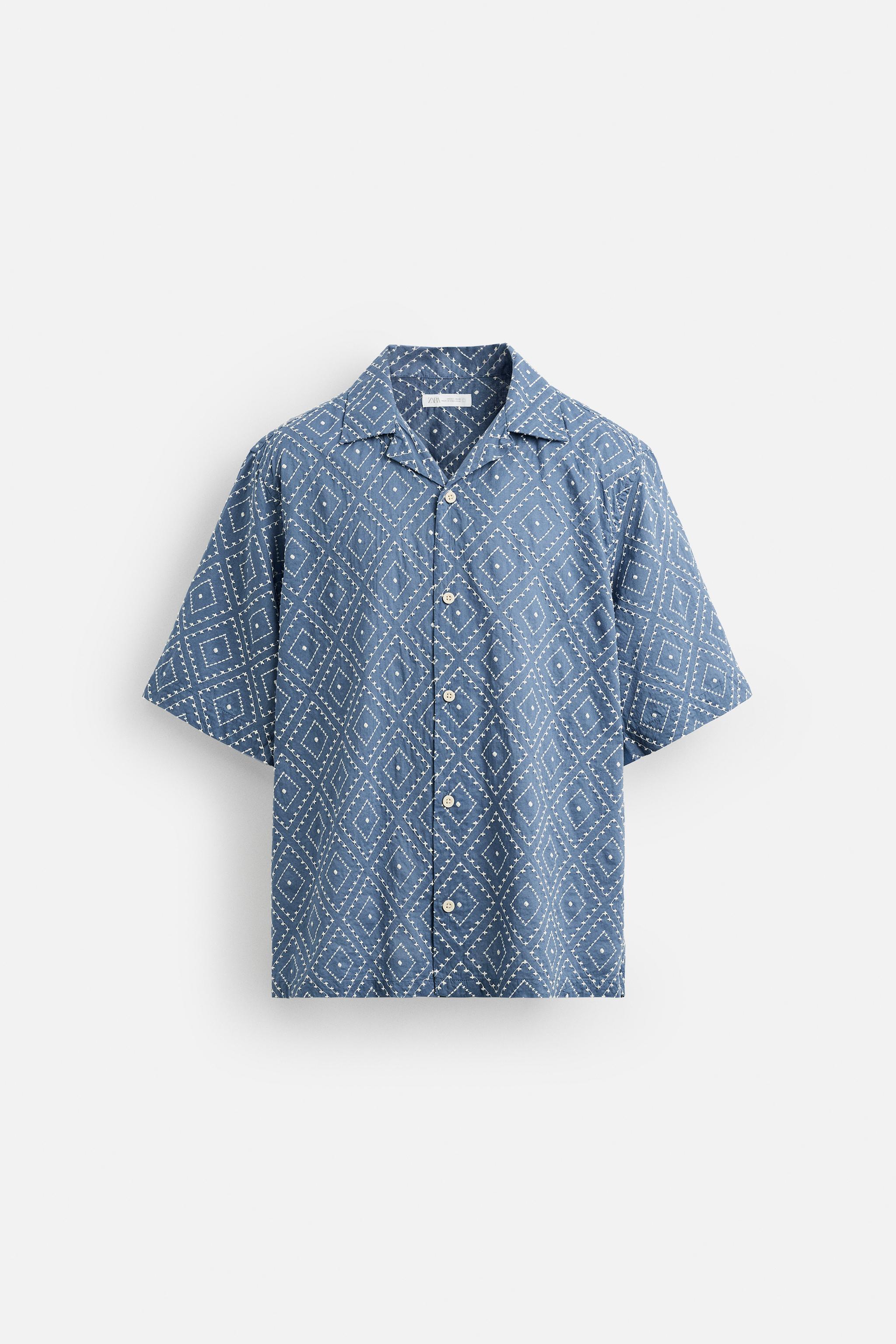 CONTRAST EMBROIDERY SHIRT