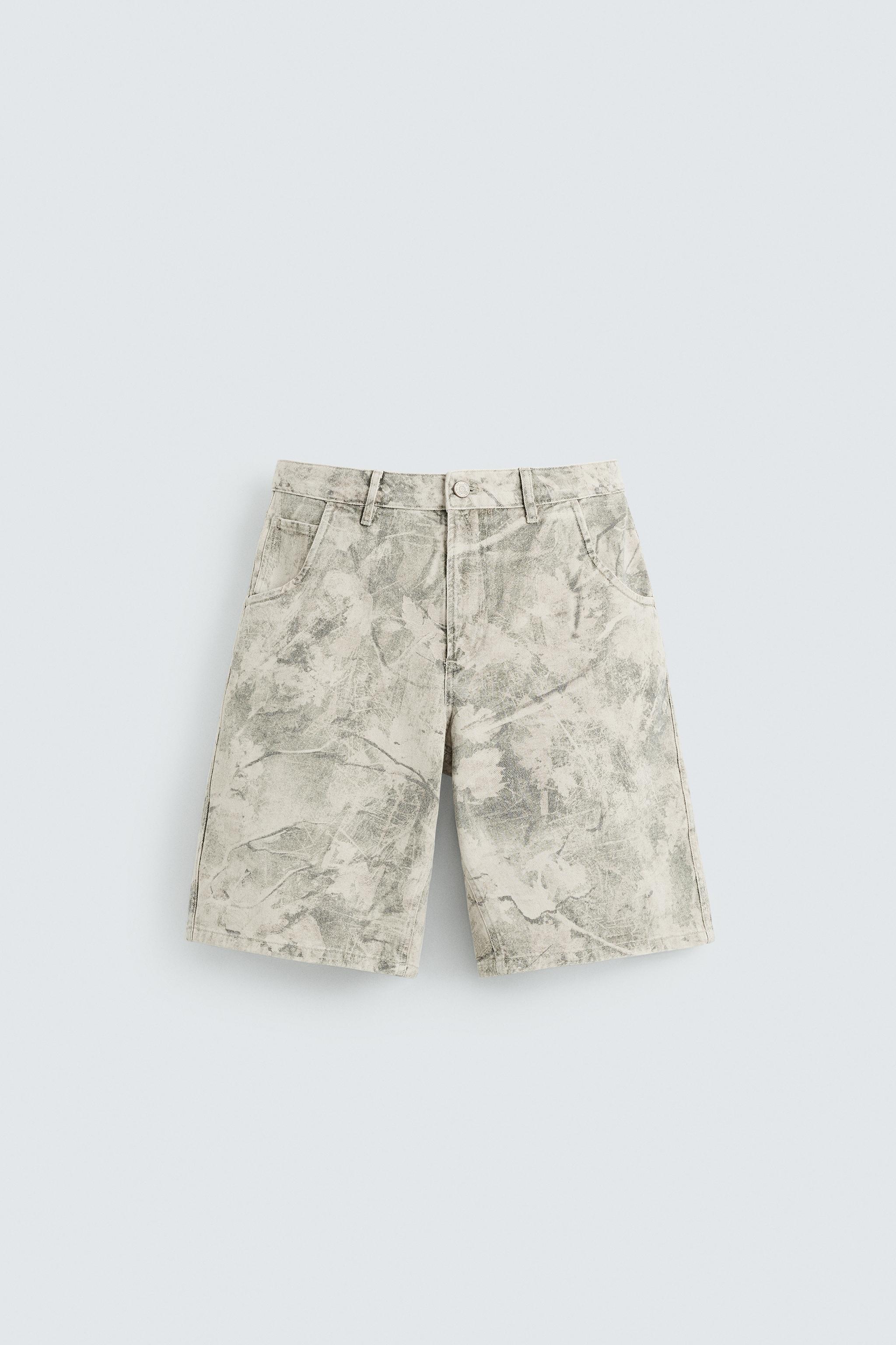 ABSTRACT PRINT RELAXED FIT BERMUDA SHORTS
