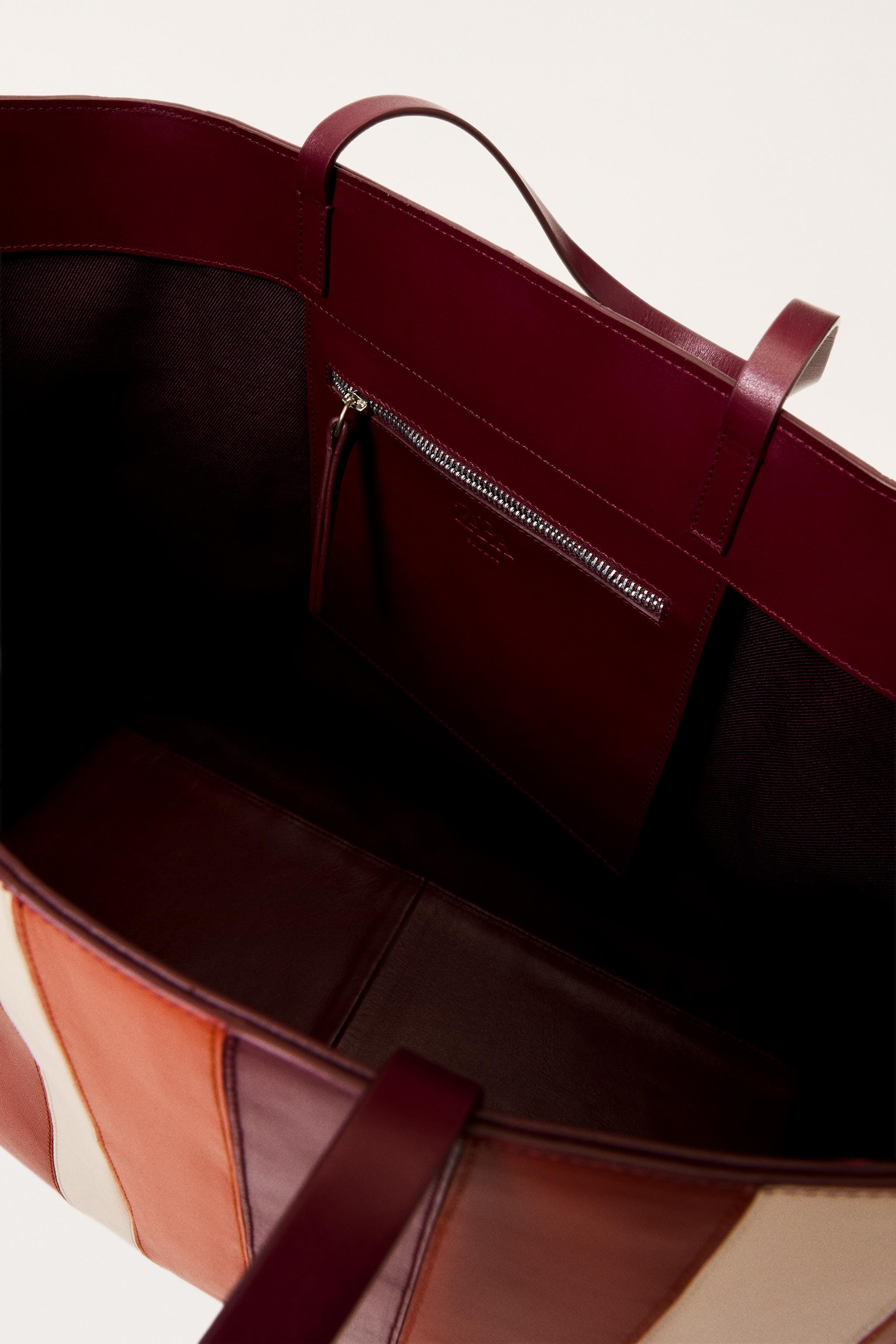 LIMITED EDITION STRIPED LEATHER MAXI SHOPPER