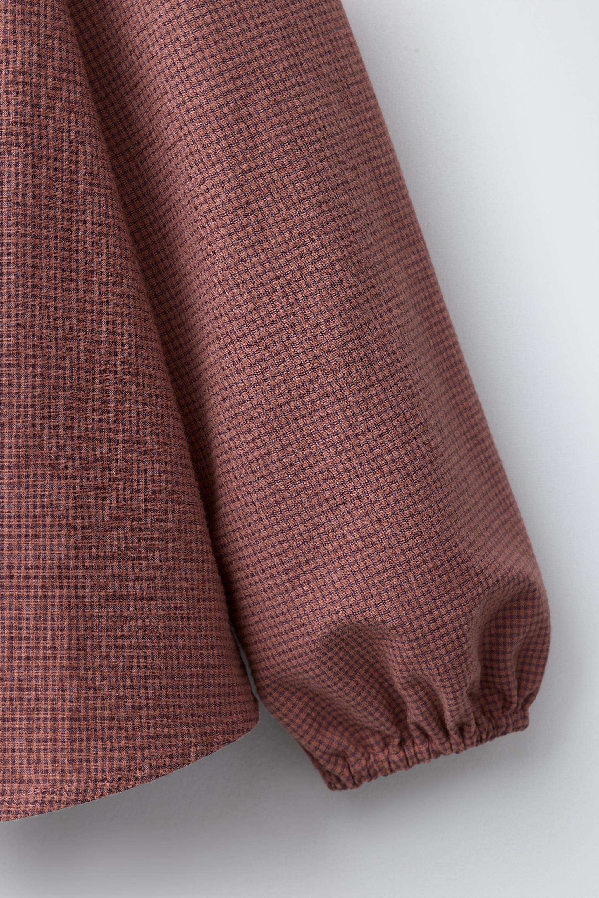 GINGHAM DOUBLE COLLAR SHIRT