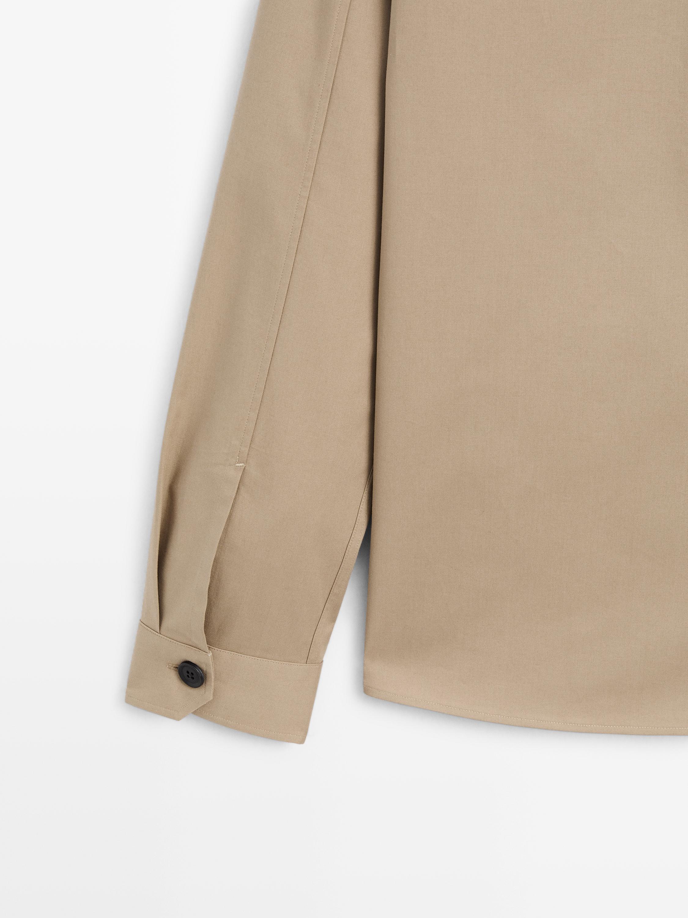 Cotton blend overshirt with pockets