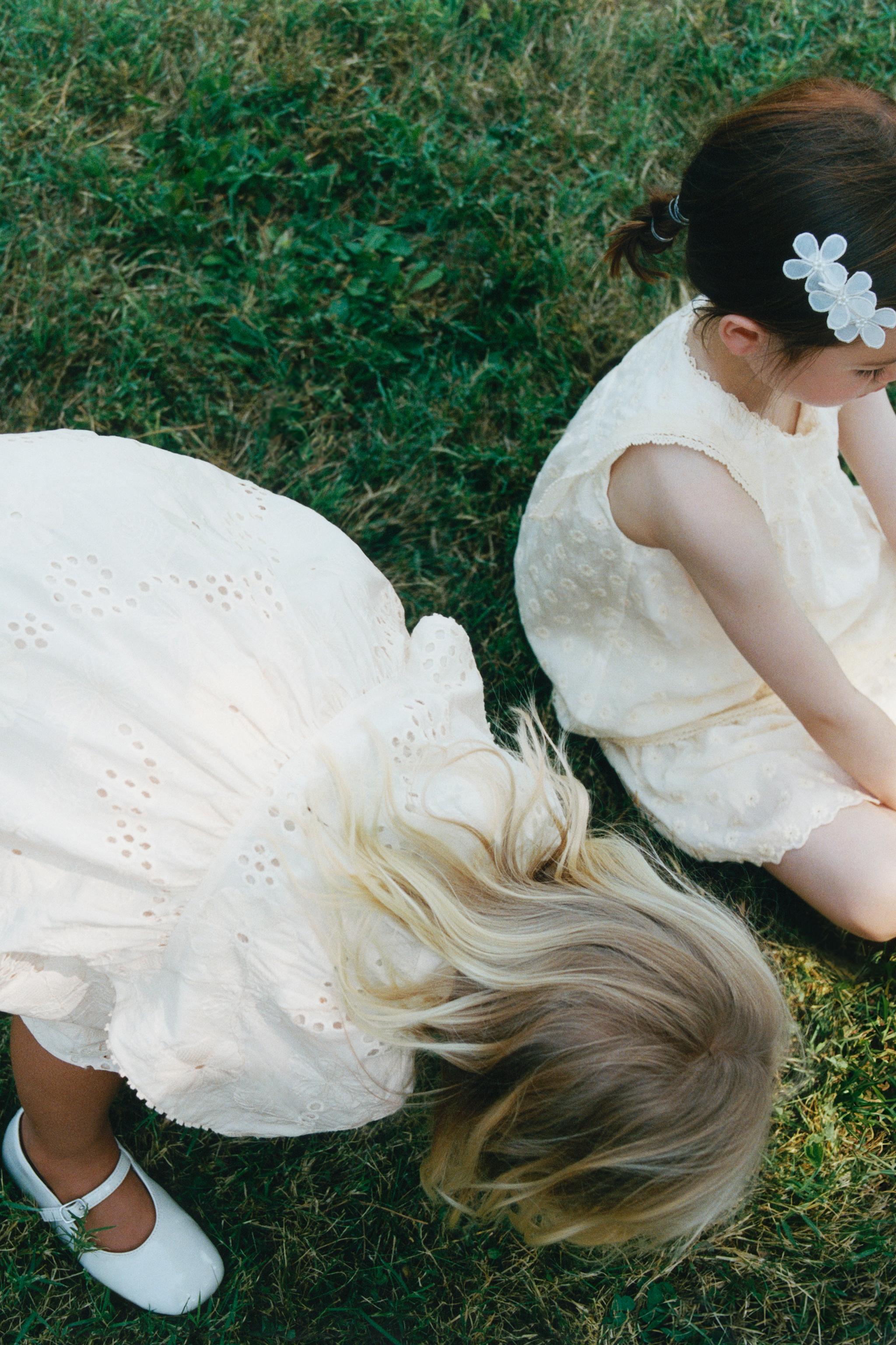 EMBROIDERED FLORAL ORGANZA DRESS