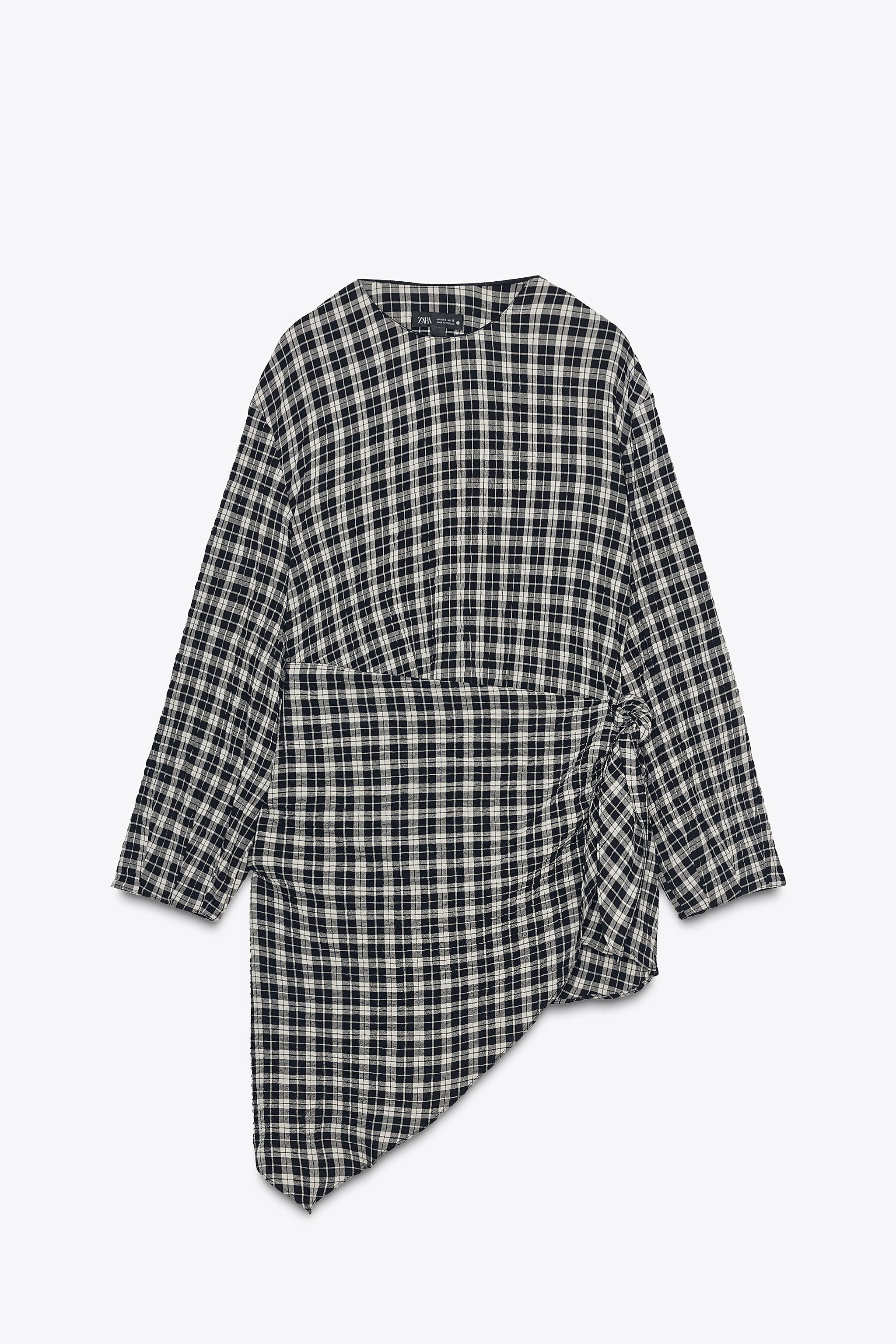 ZW COLLECTION PLAID SCARF SHIRT