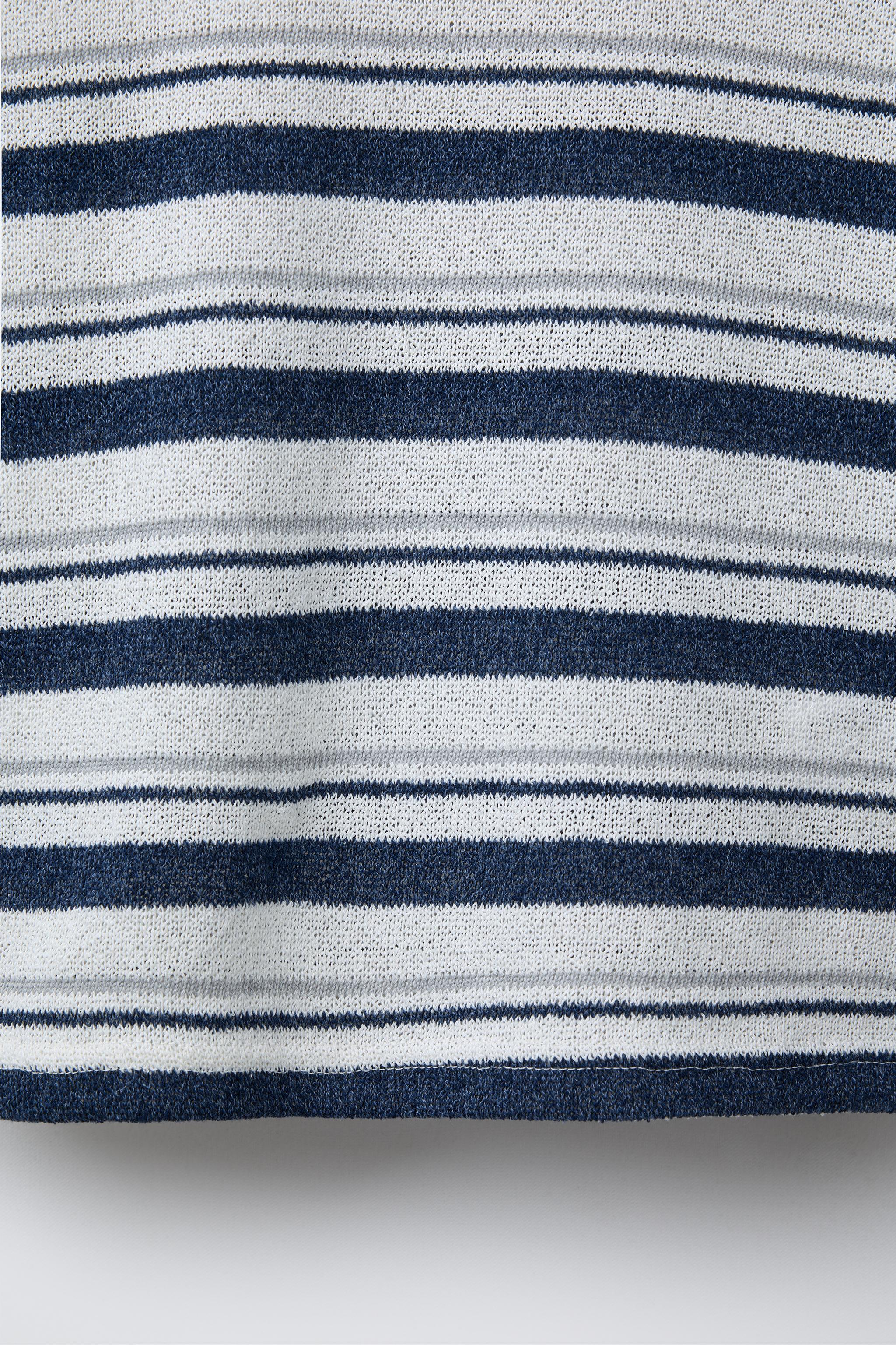 STRIPED KNIT T-SHIRT