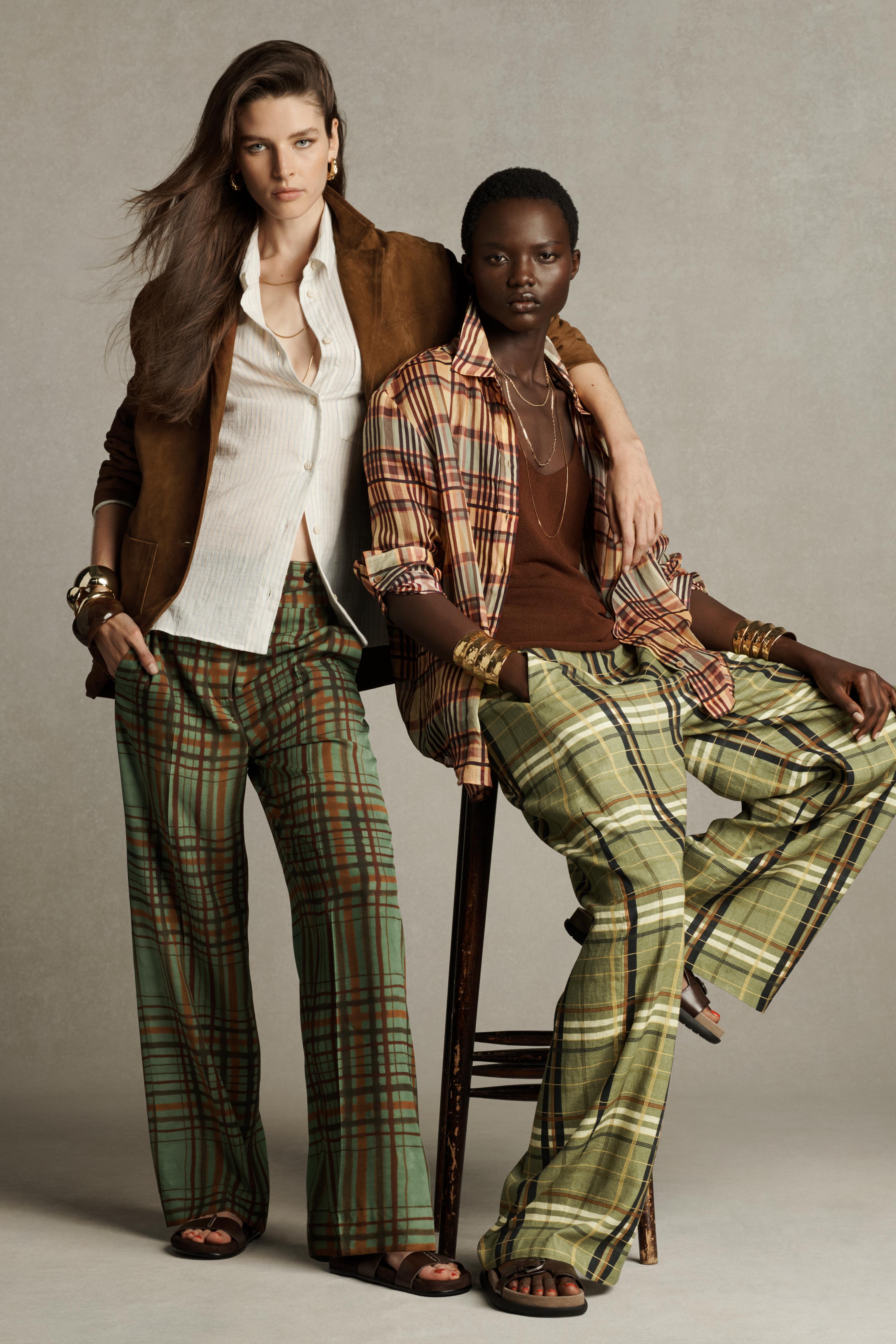 ZW COLLECTION LINEN CHECKERED PANTS
