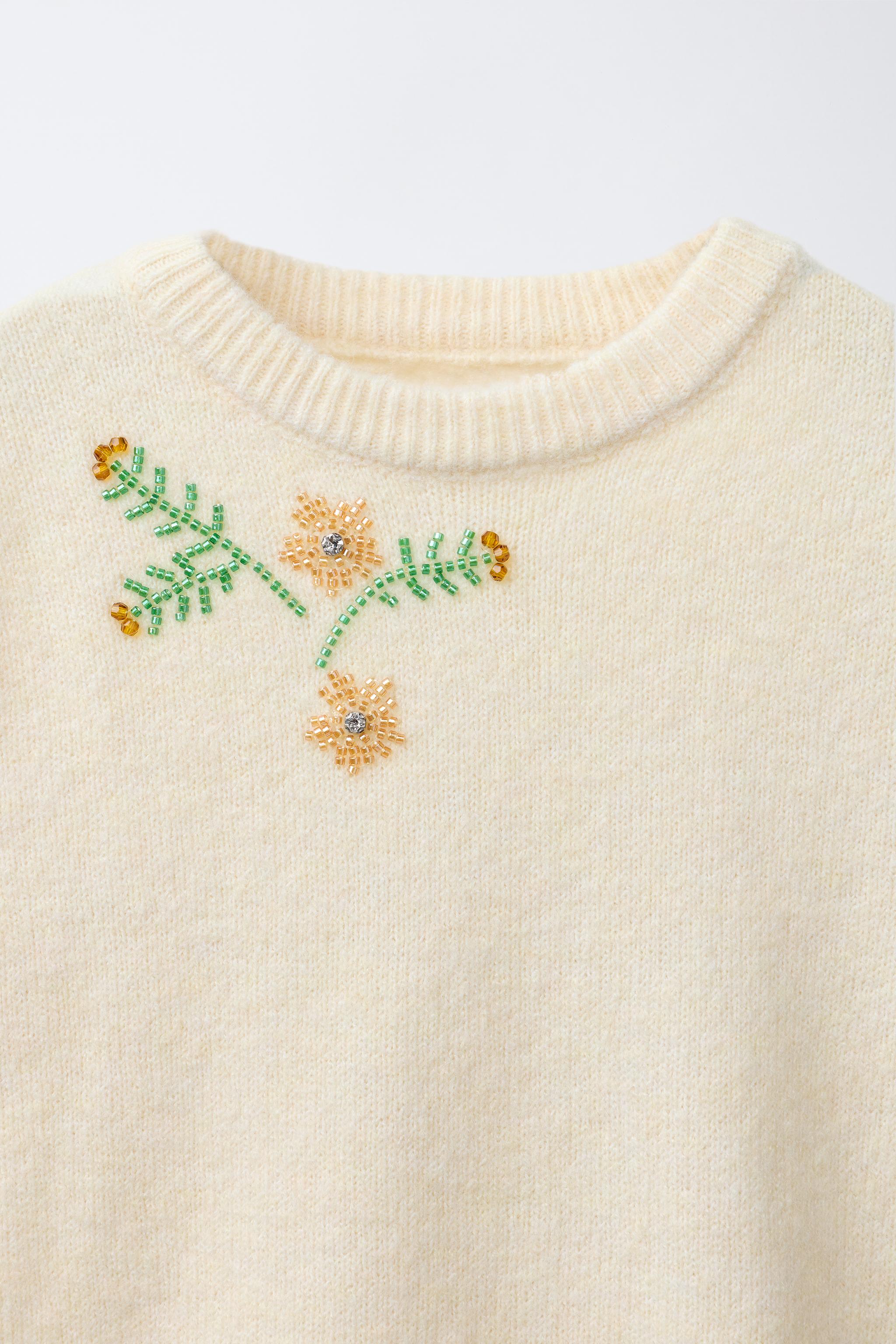 BEADED KNIT SWEATER