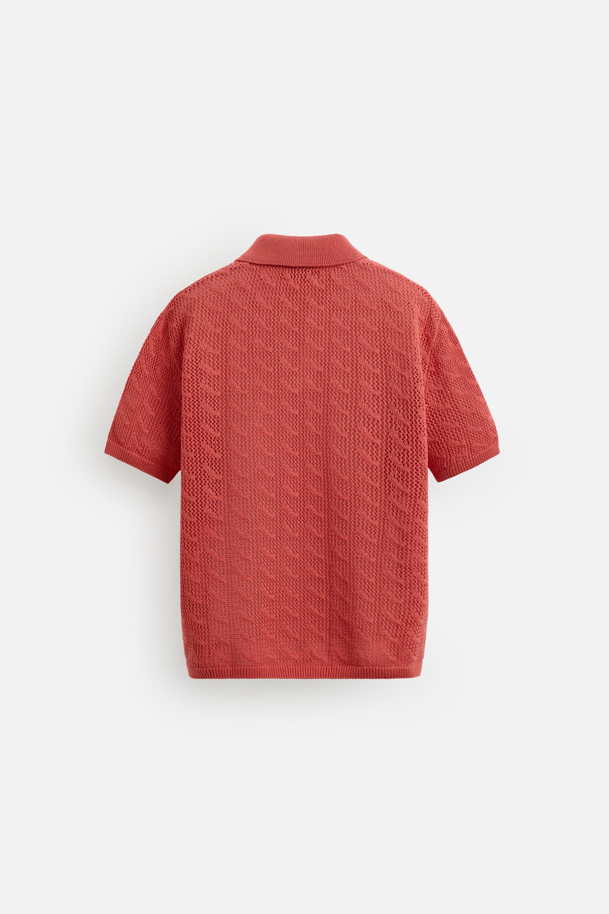 OPEN STITCH KNIT POLO SHIRT