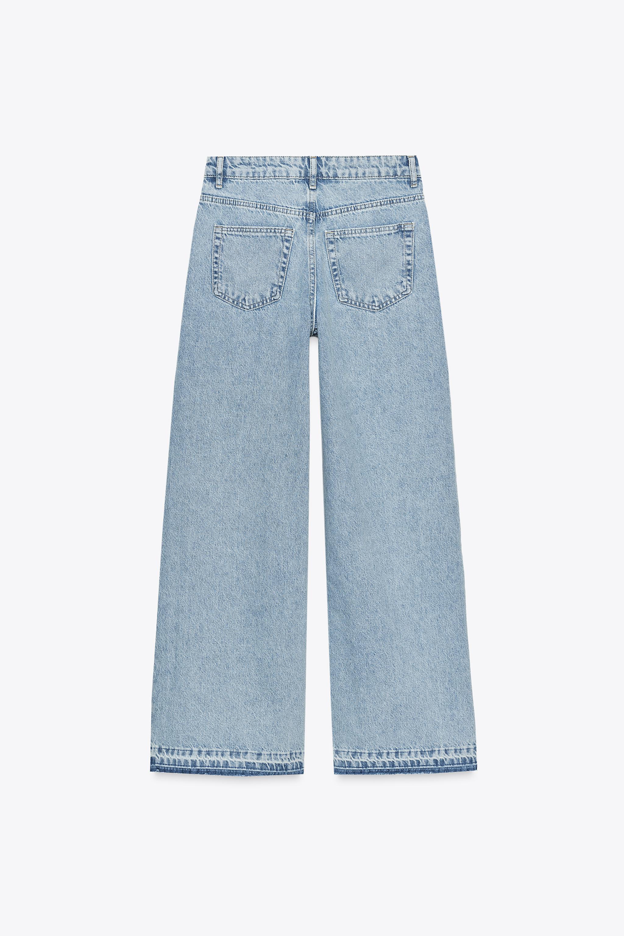 Z1975 HIGH WAIST WIDE LEG JEANS WITH CROCHET DETAIL