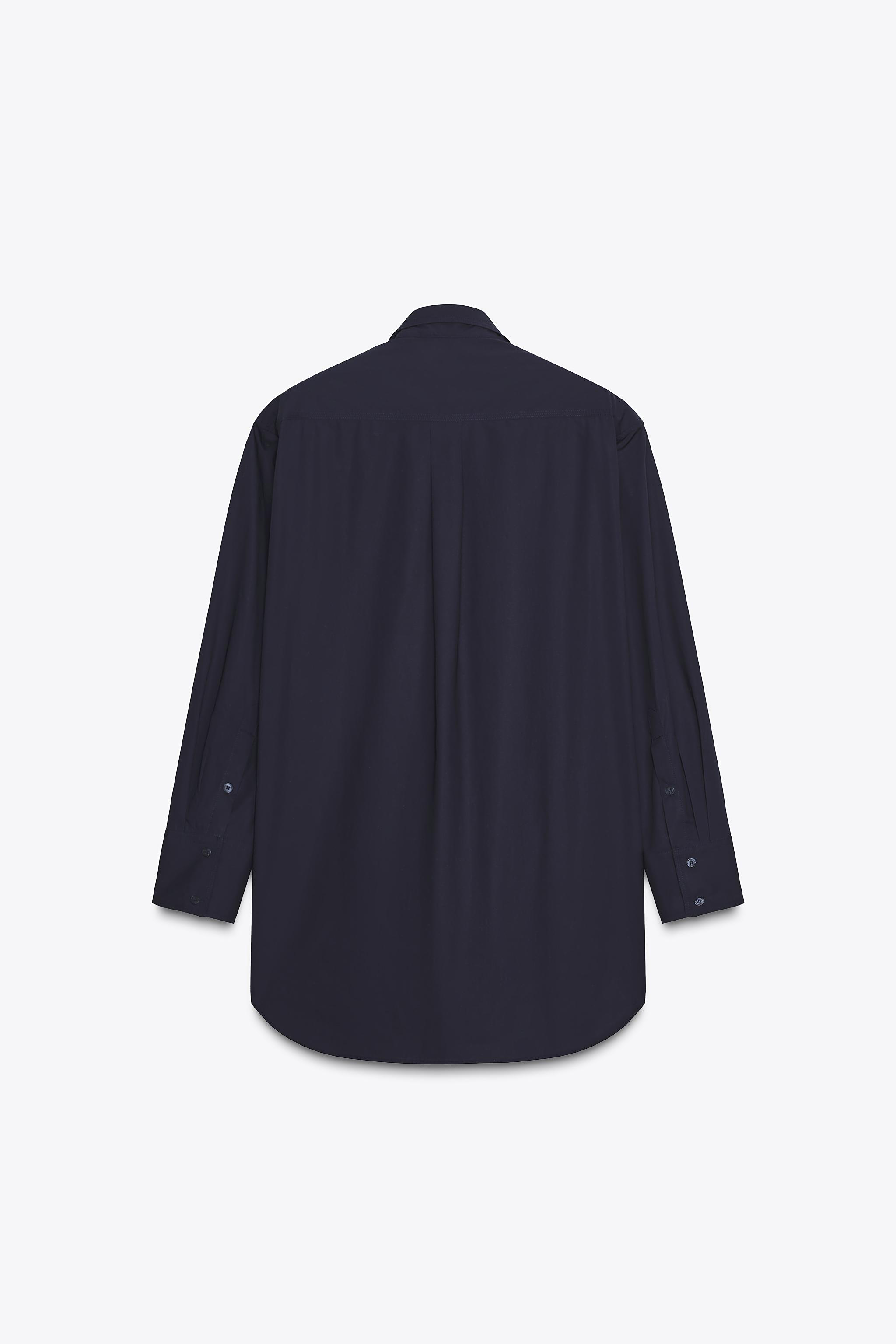 SHOULDER PAD POPLIN SHIRT