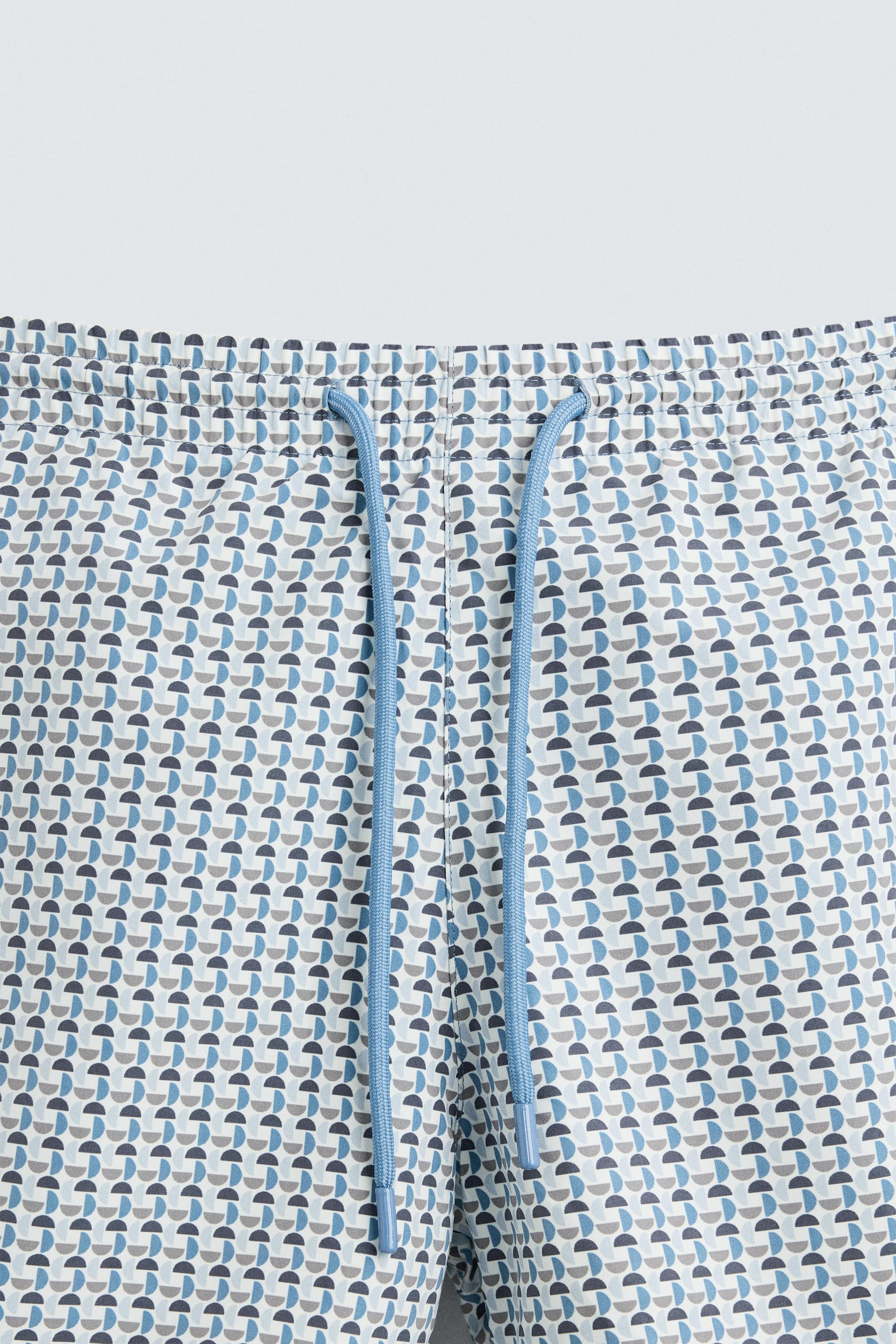 GEOMETRIC PRINT MID-LENGTH SWIMSUIT