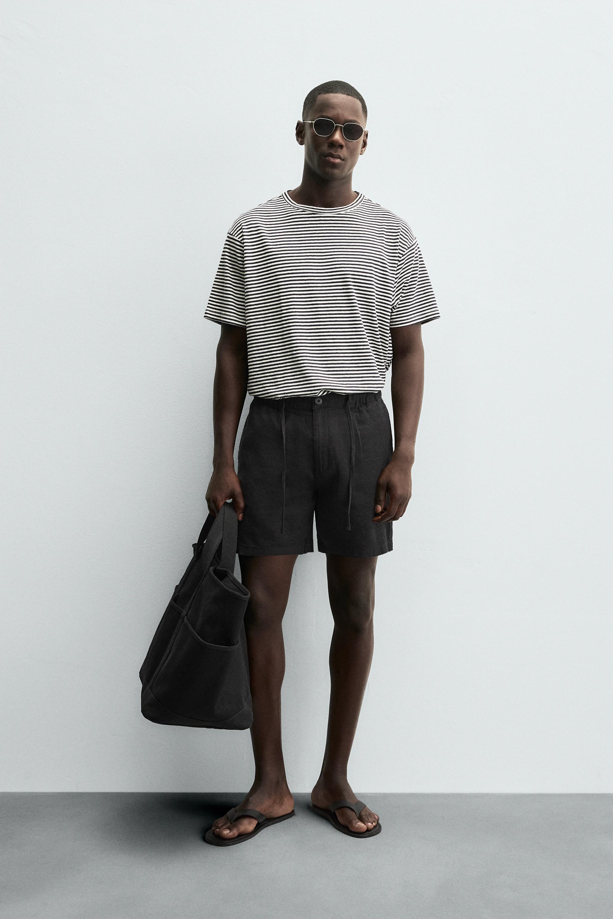 LINEN BLEND SHORTS