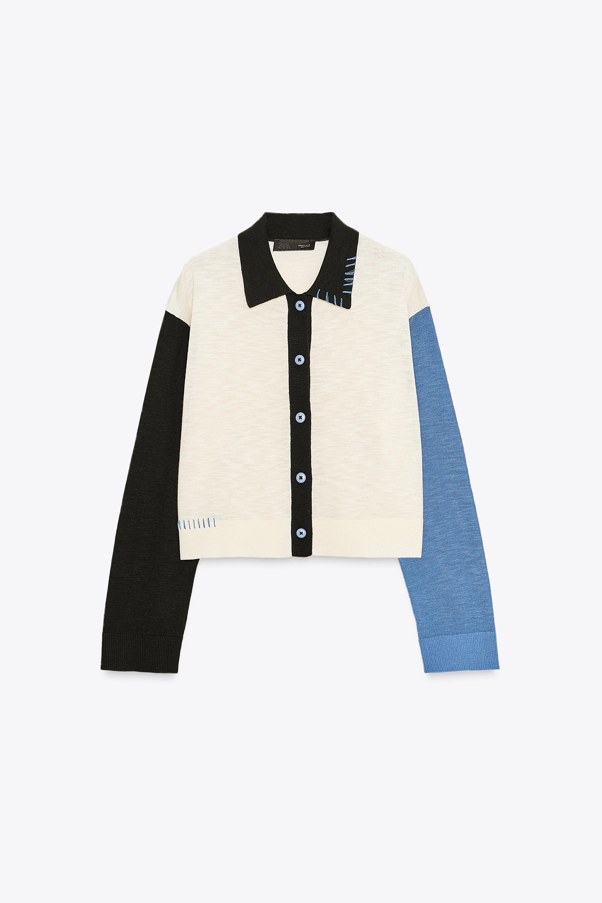 CONTRAST KNIT CARDIGAN