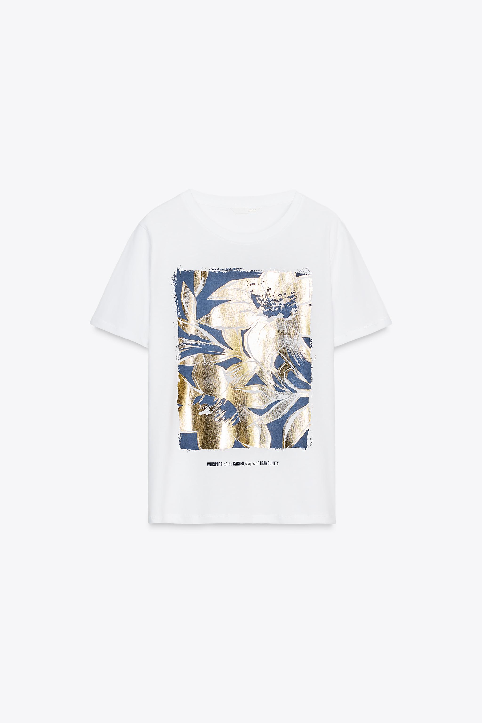 METALLIC PRINT T-SHIRT
