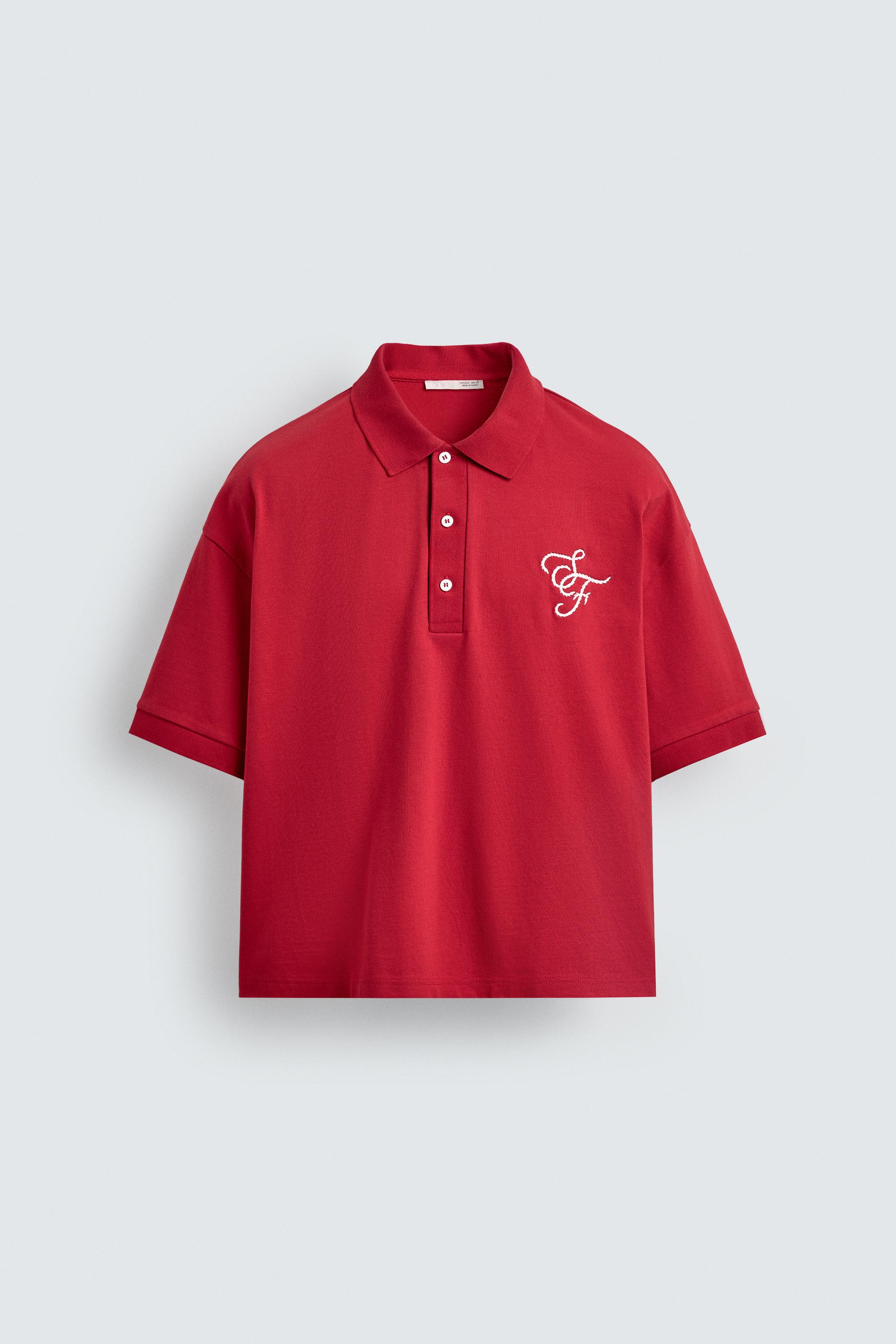 EMBROIDERED TEXT POLO SHIRT