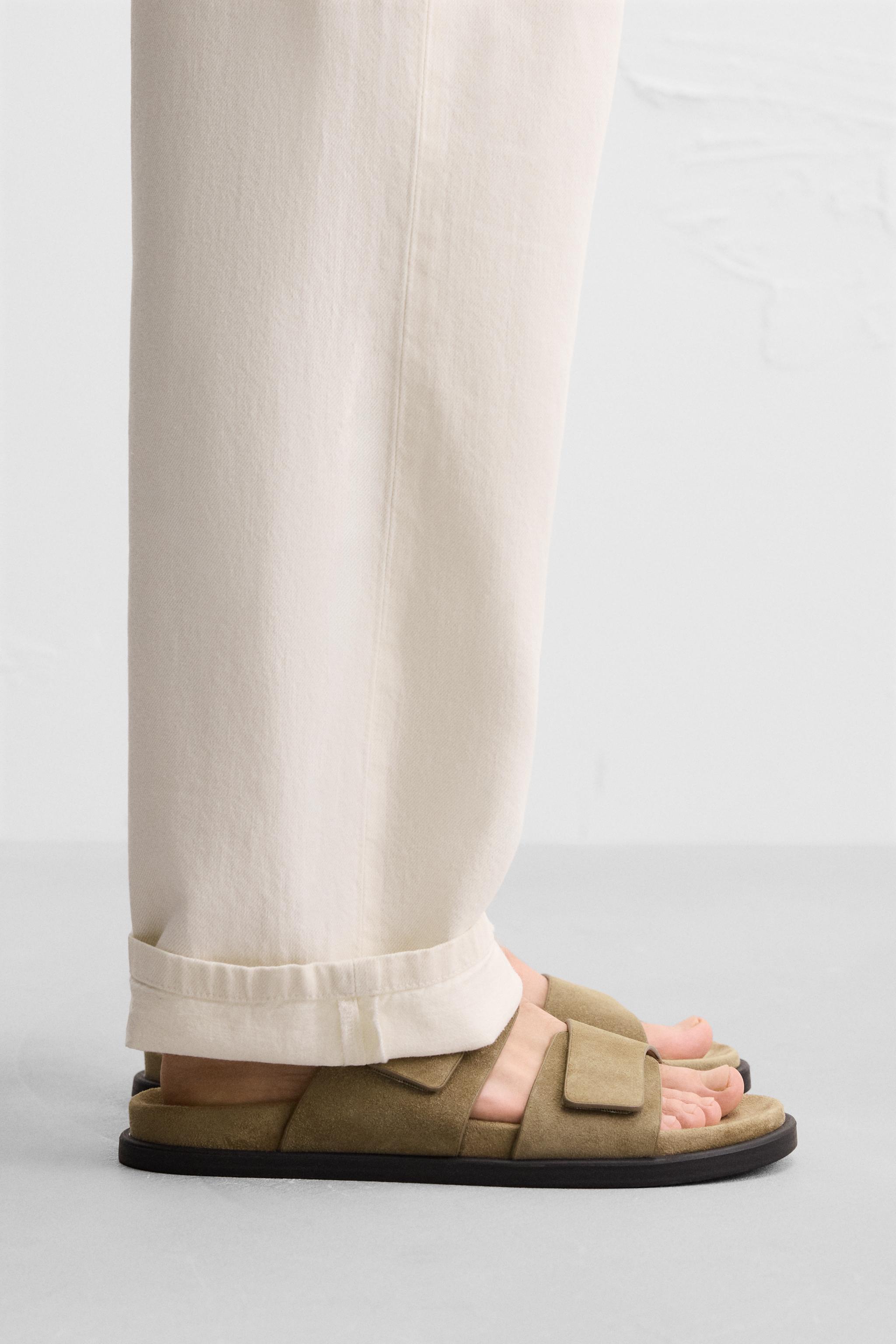 DOUBLE STRAP LEATHER SANDALS