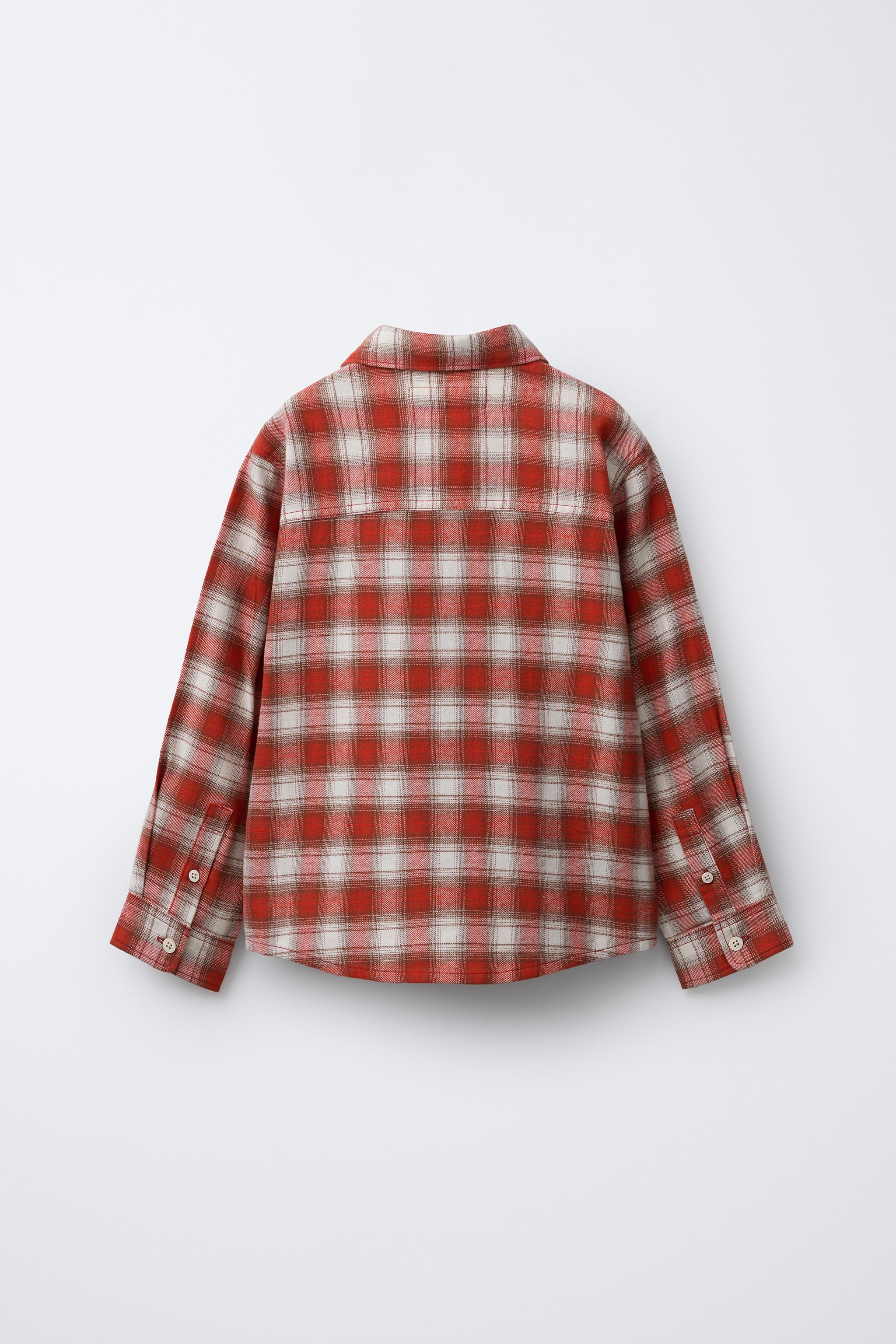 PLAID SHIRT WITH EMBROIDERED TEXT