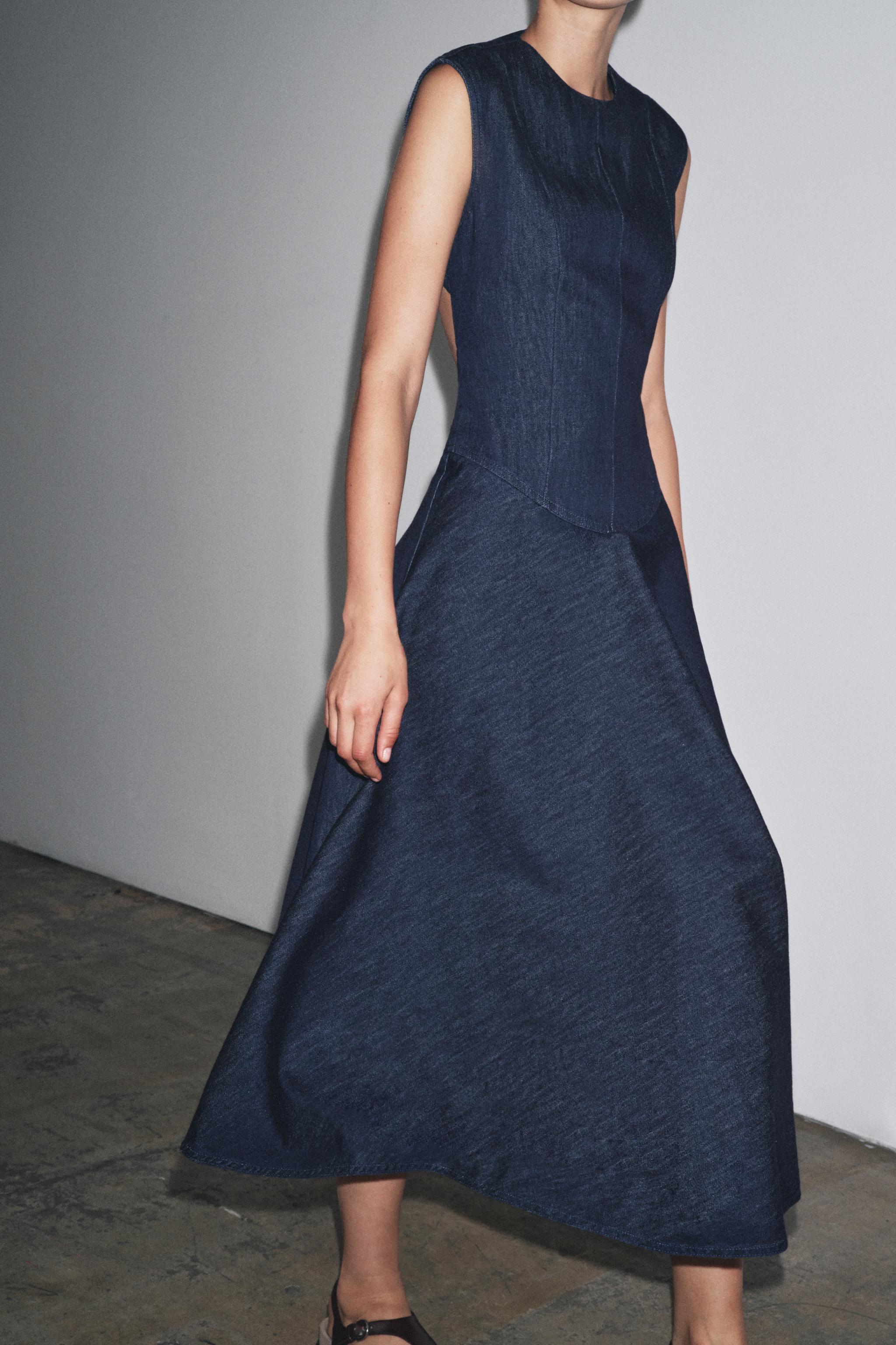 ZW COLLECTION DENIM MIDI DRESS