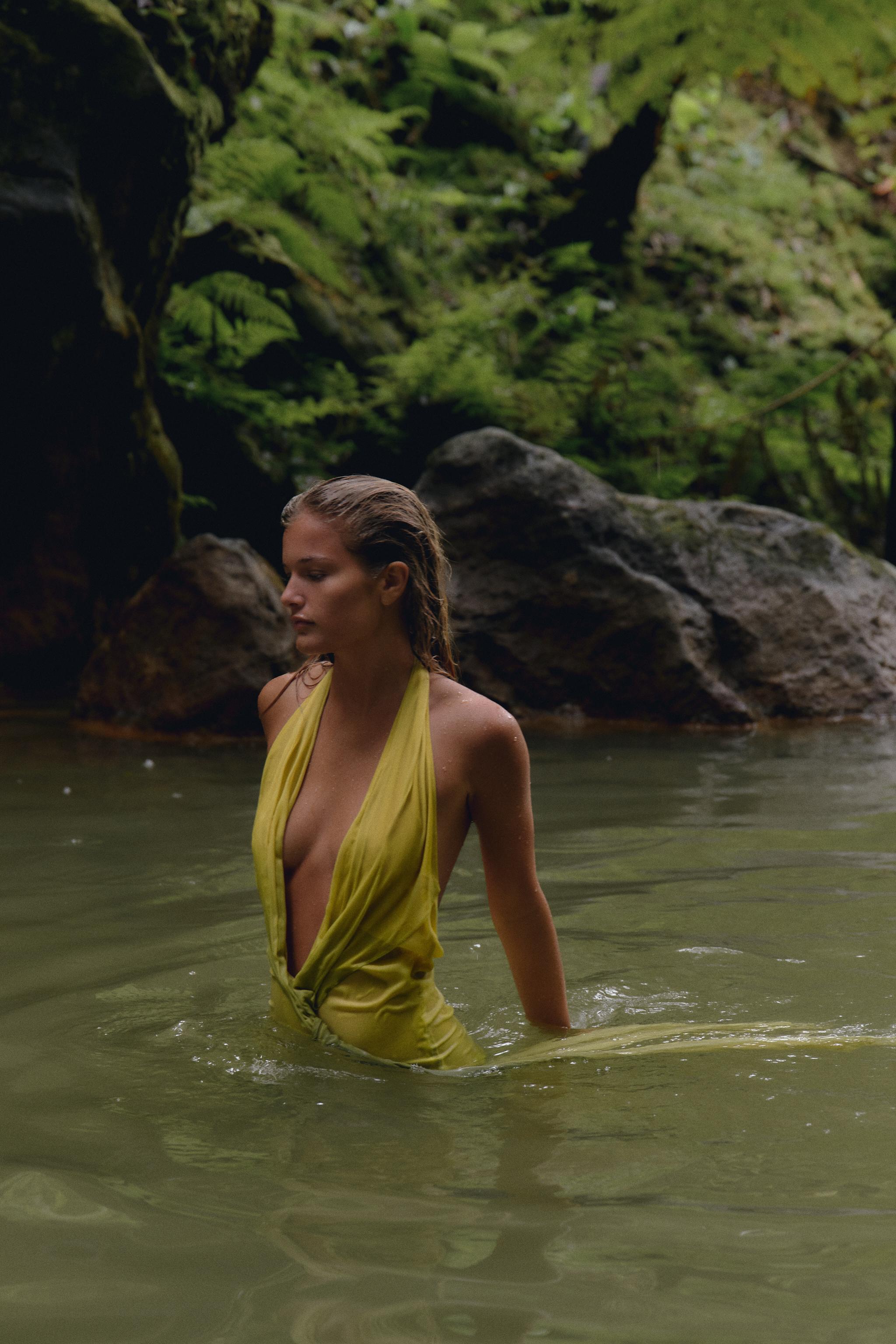 PRINTED KNOT LONG DRESS