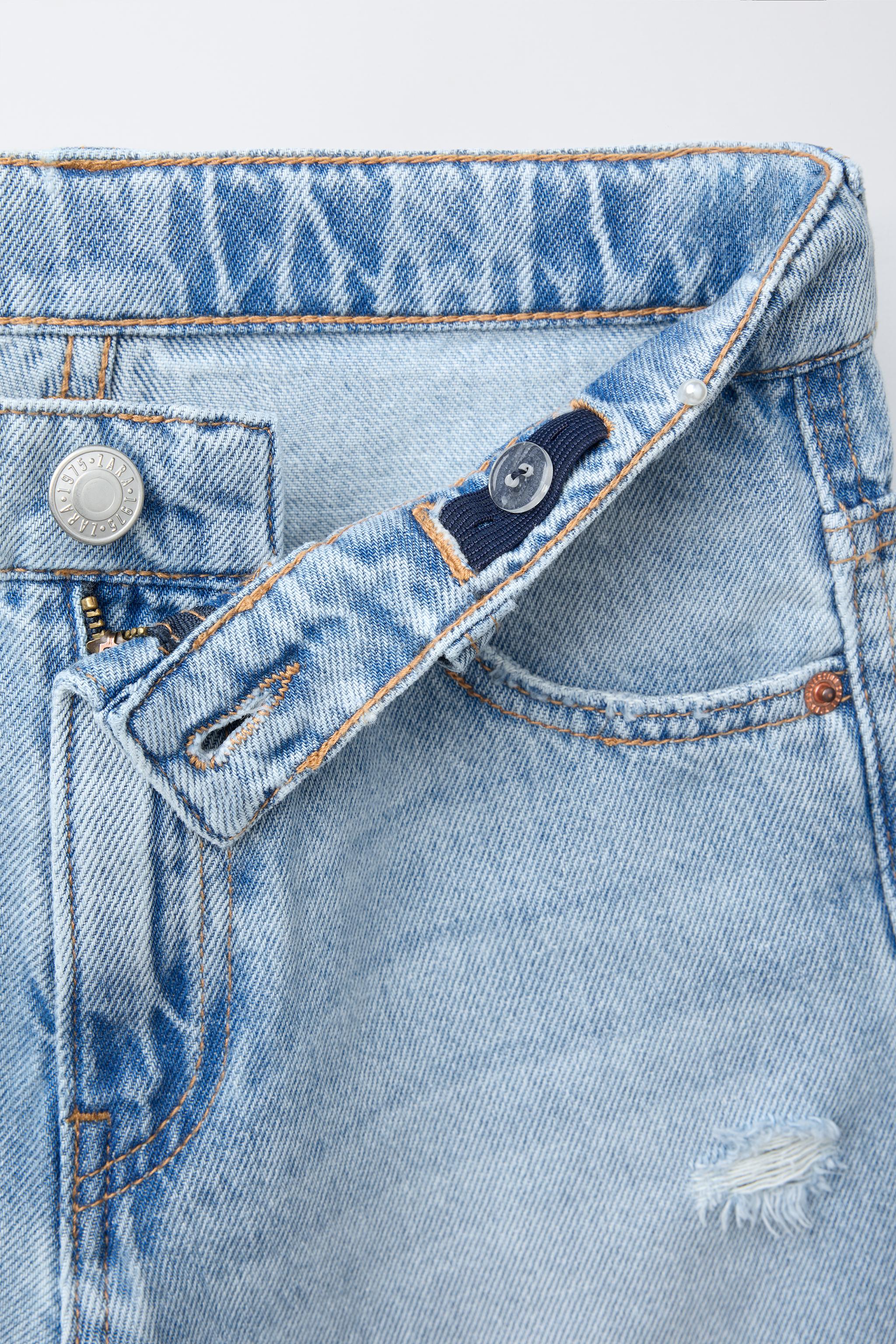 STAR PATCH RELAXED BAGGY DENIM SHORTS