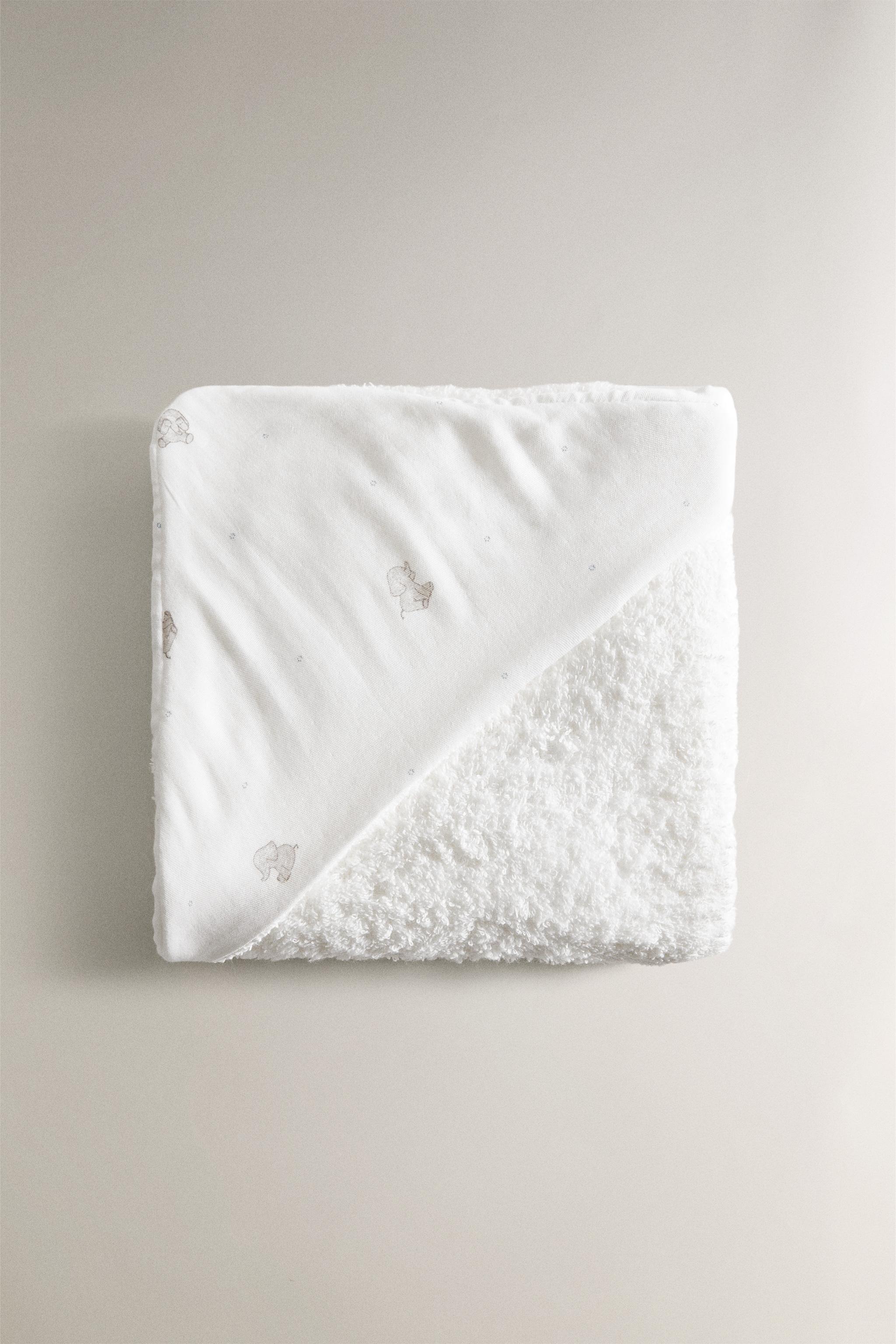 HOODED ELEPHANT BABY BATH TOWEL