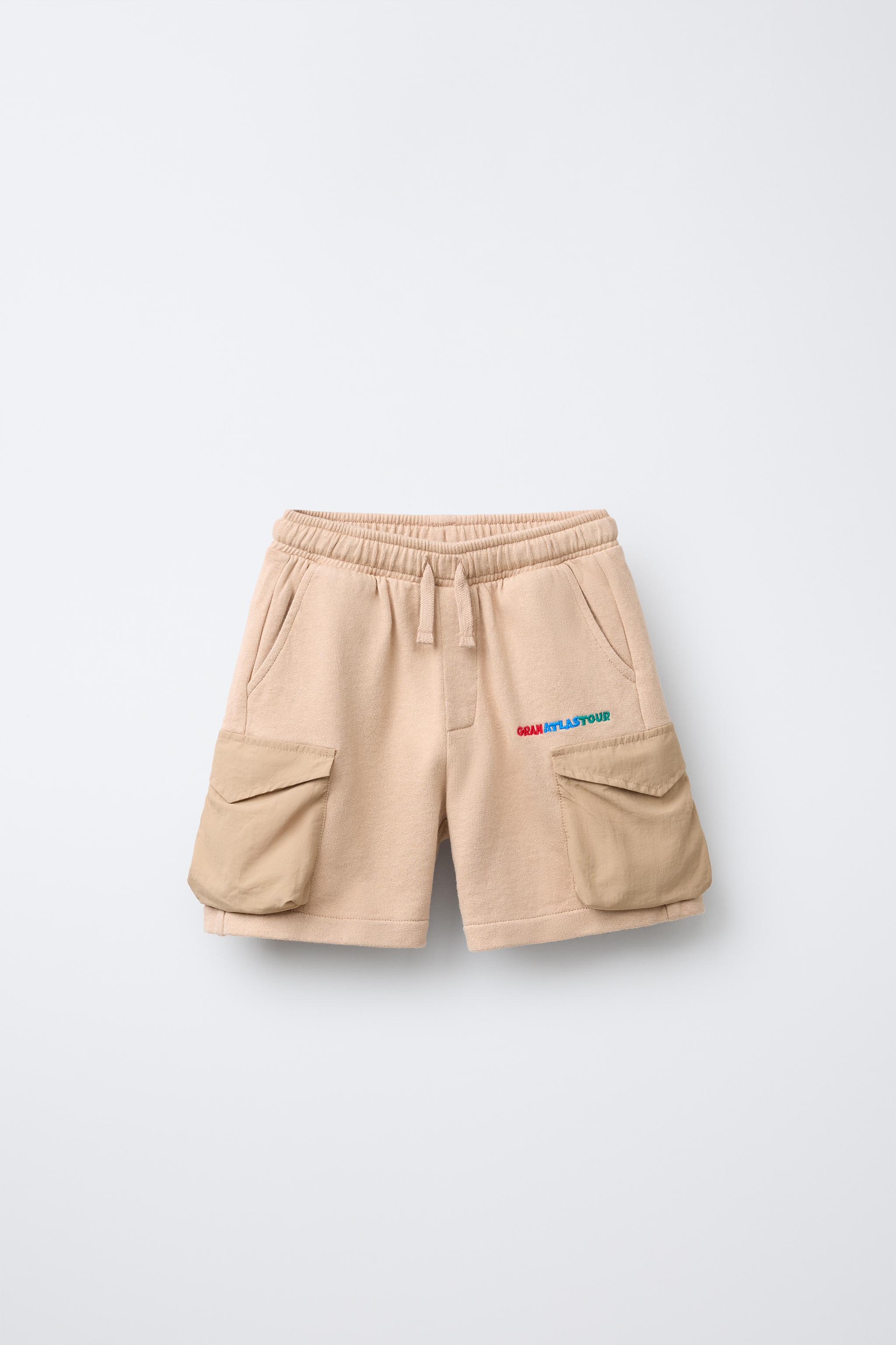 EMBROIDERED CARGO SHORTS