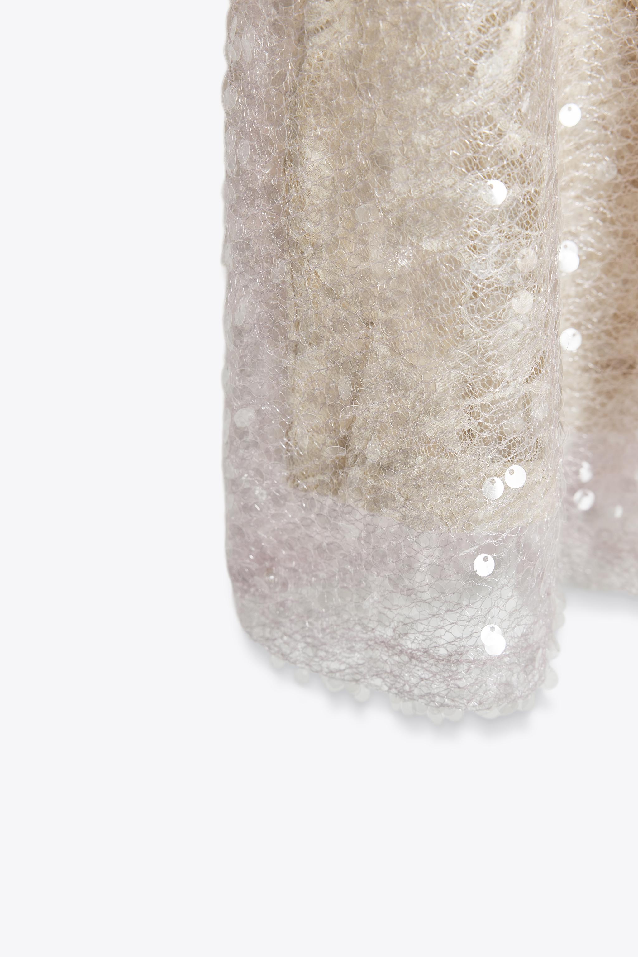 SEQUINED KNIT MIDI SKIRT