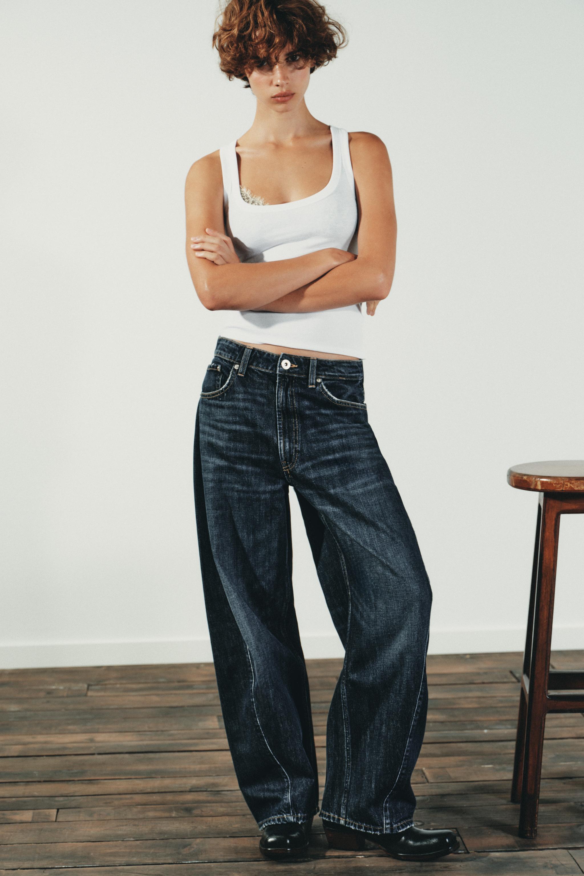 TRF MID-RISE BAGGY BALLOON JEANS