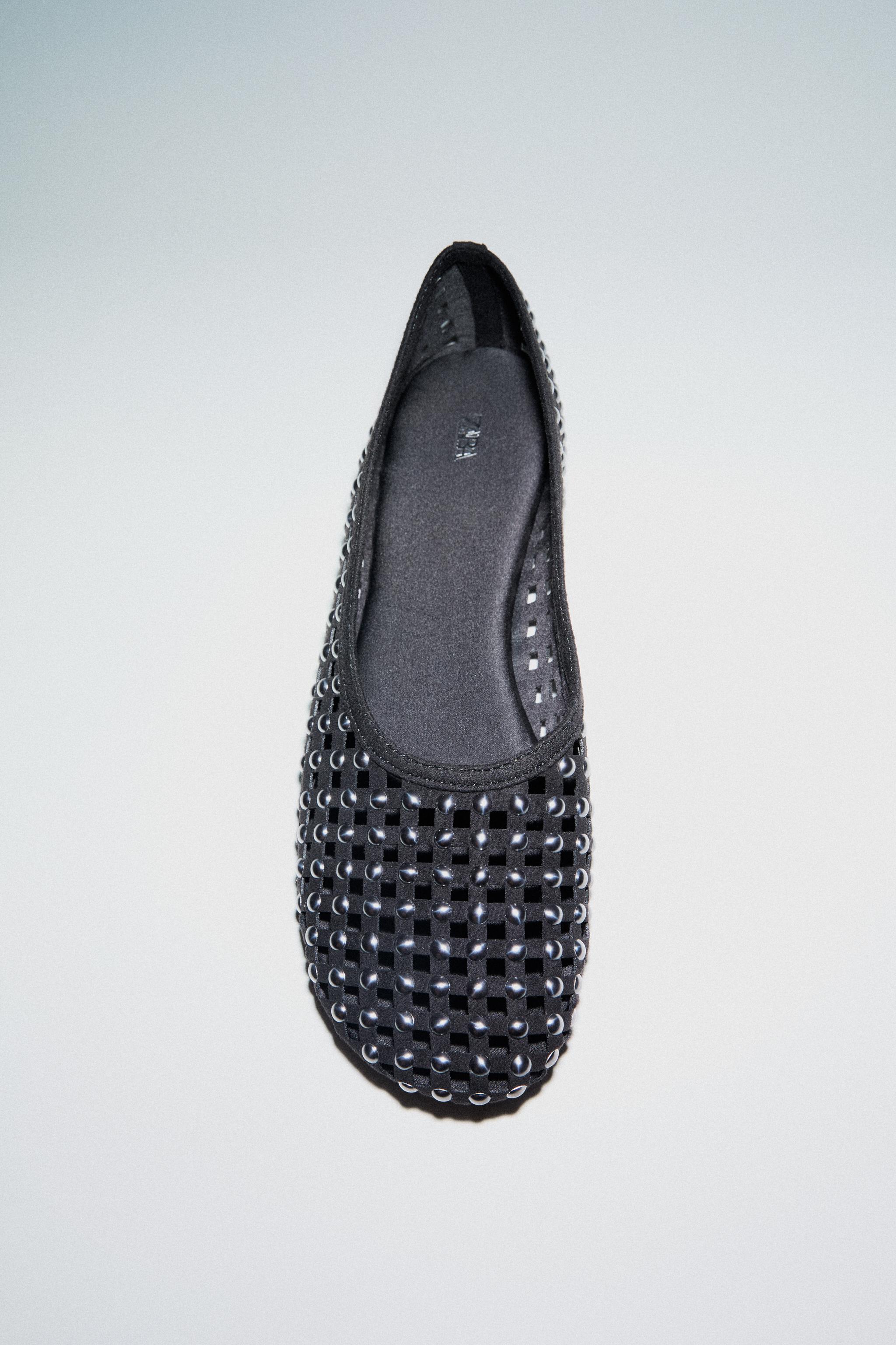 STUDDED MESH MARY JANES