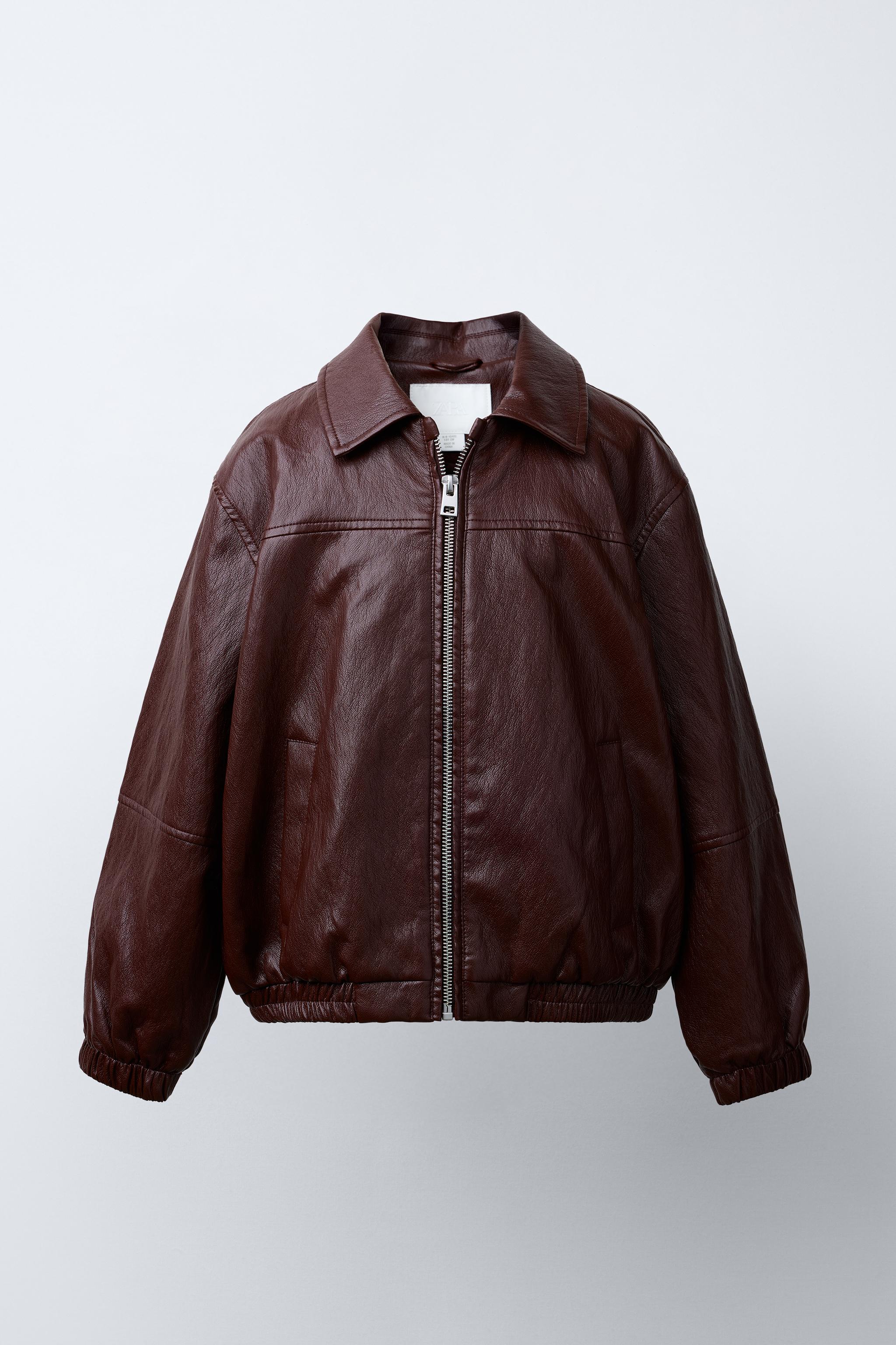 FAUX LEATHER BOMBER JACKET