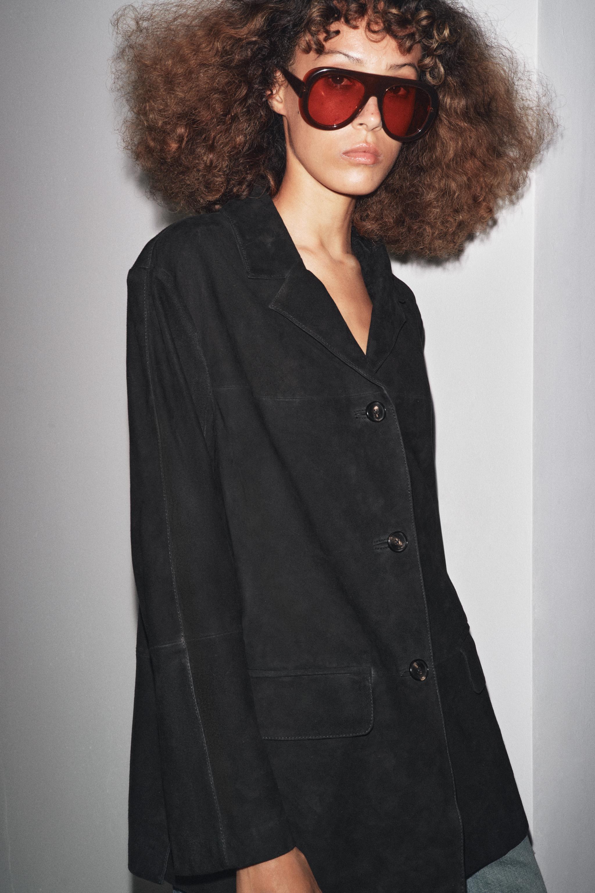 LIMITED EDITION ZW COLLECTION 100% SUEDE OVERSIZE BLAZER