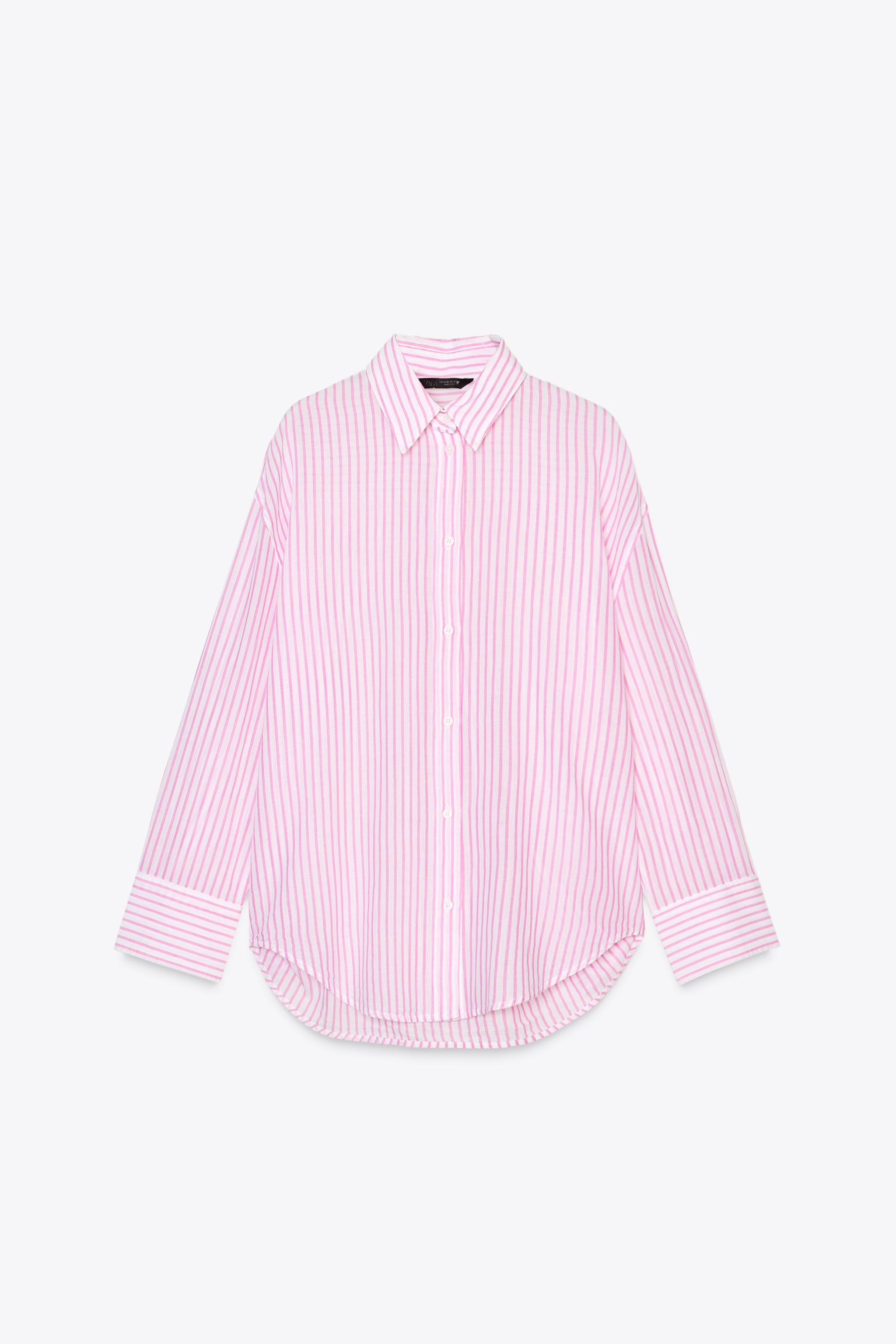 STRIPED GAUZE OVERSIZED SHIRT