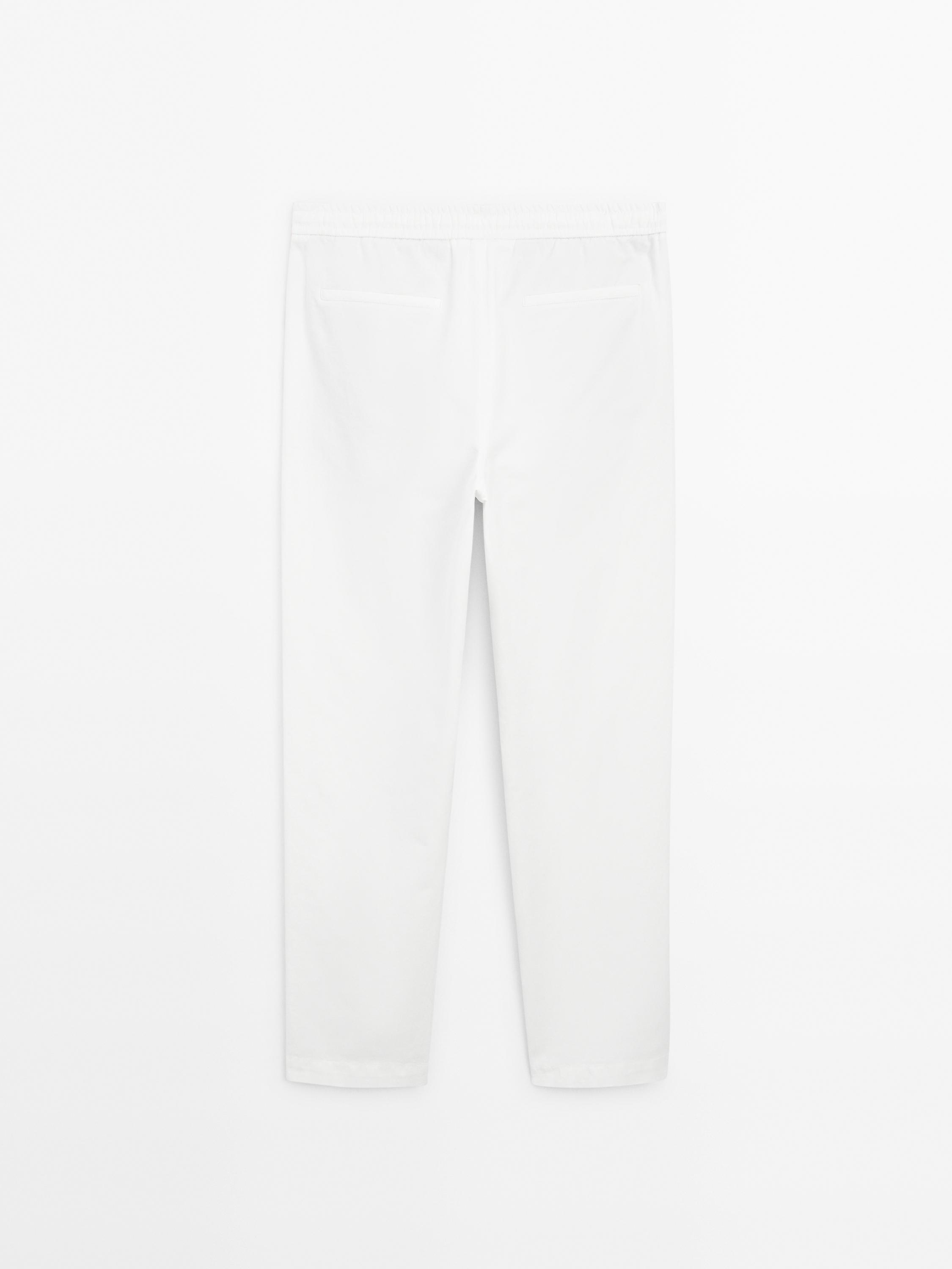 Cotton blend jogger fit trousers