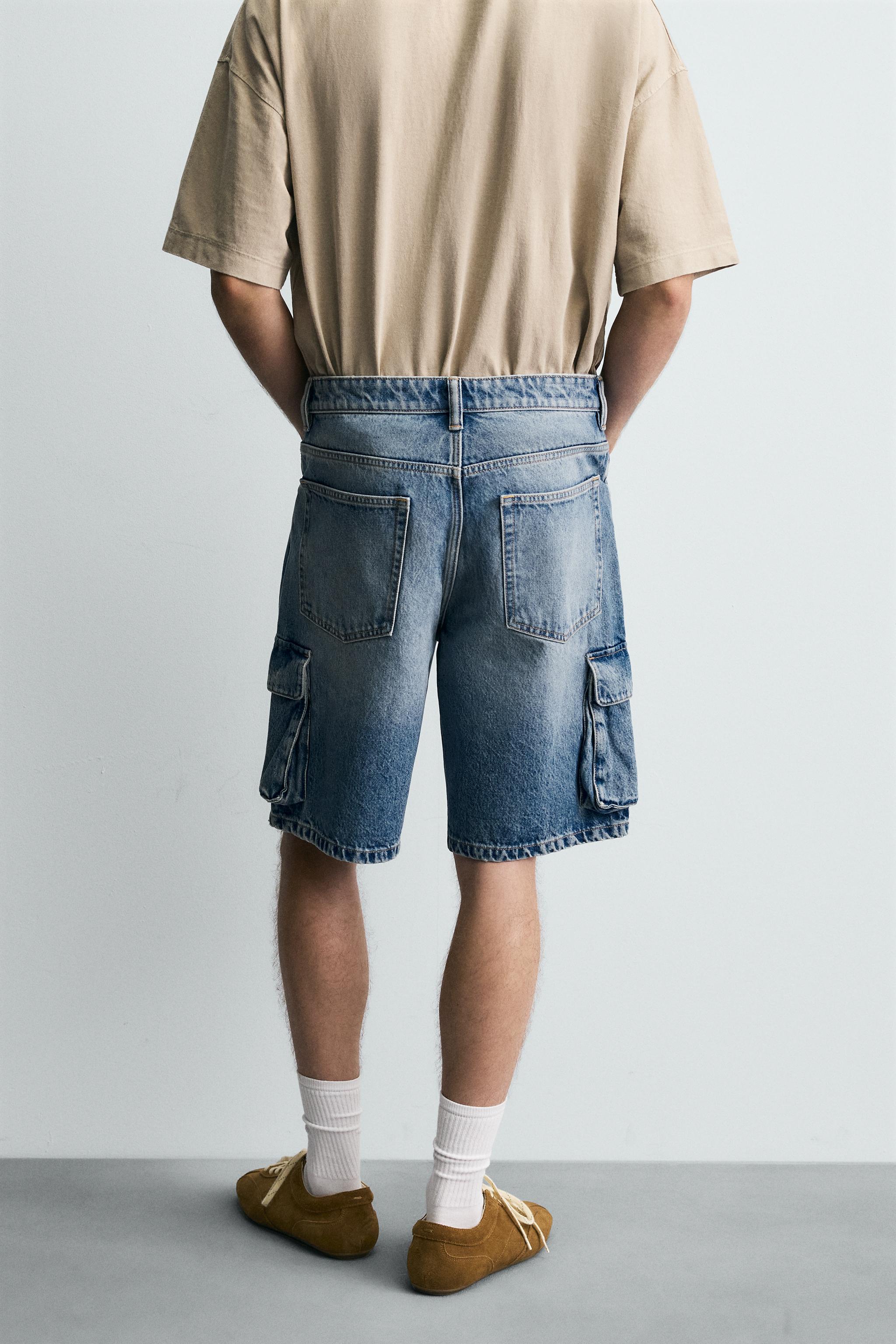 CARGO DENIM SHORTS