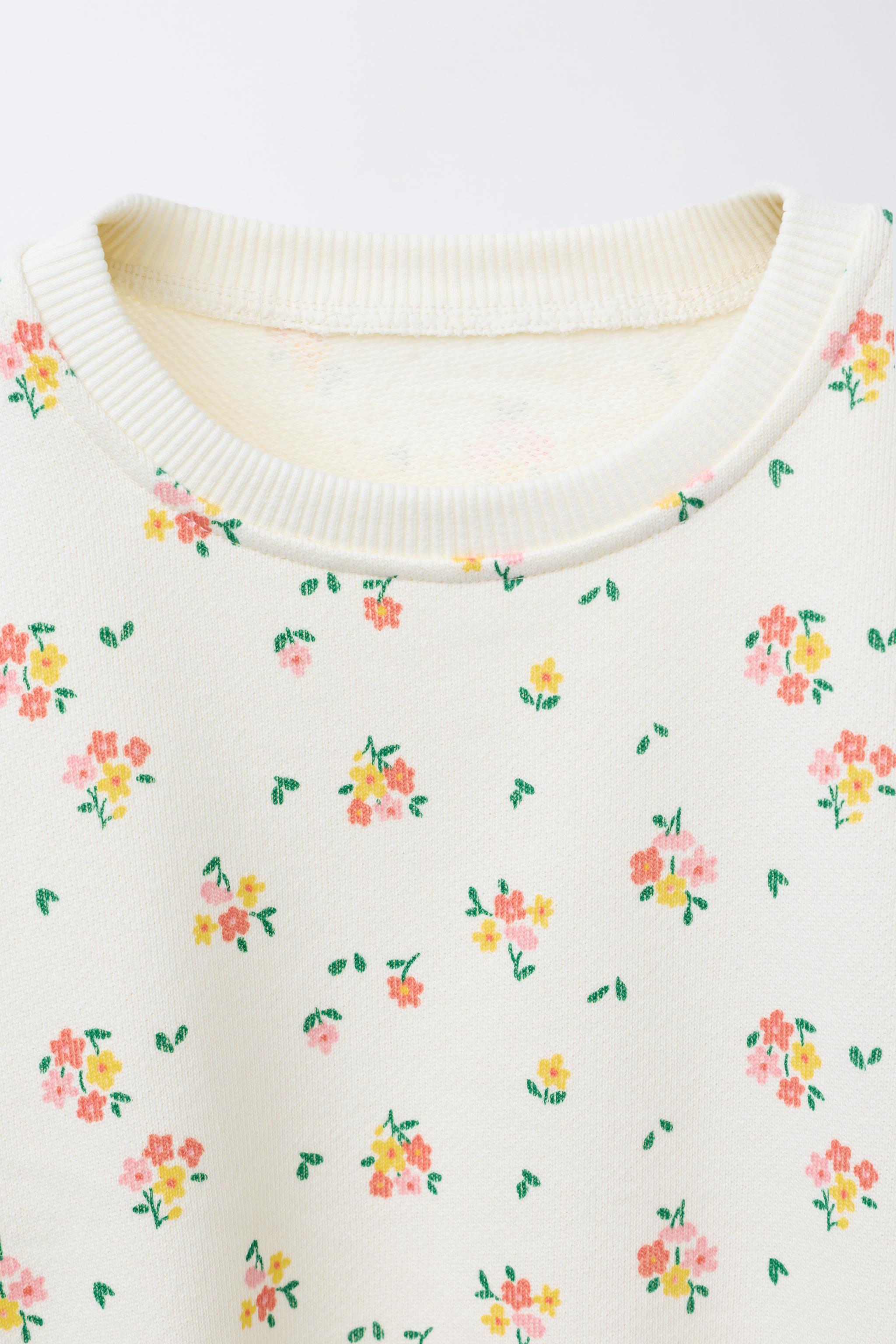 PRINTED RIB FLARE SWEATSHIRT AND LEGGING SET