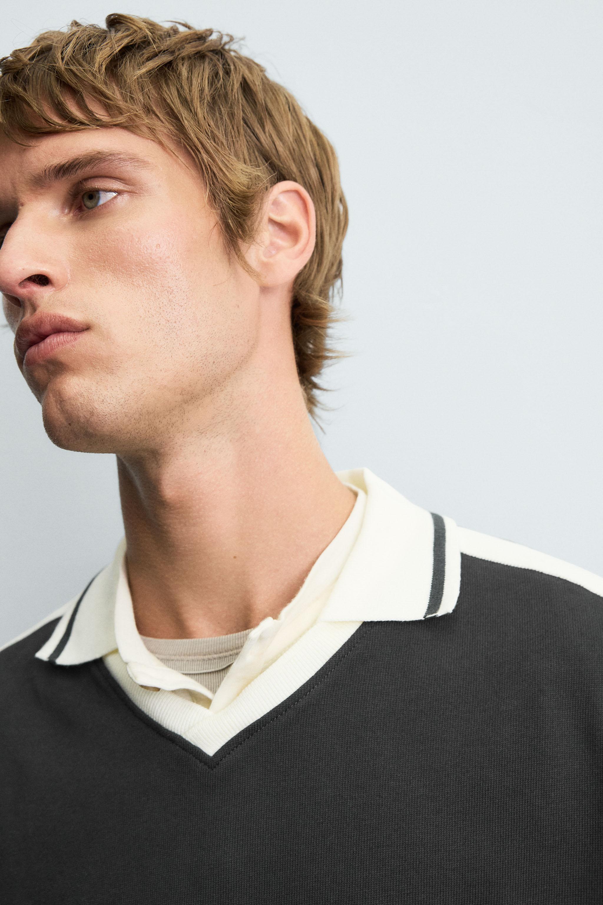 RETRO FOOTBALL PRINT POLO SHIRT