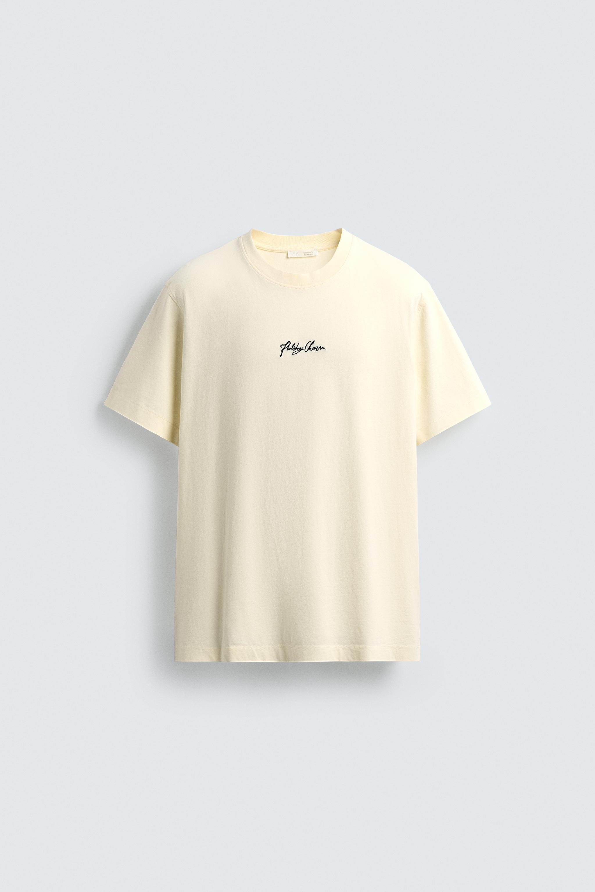 EMBROIDERED TEXT T-SHIRT