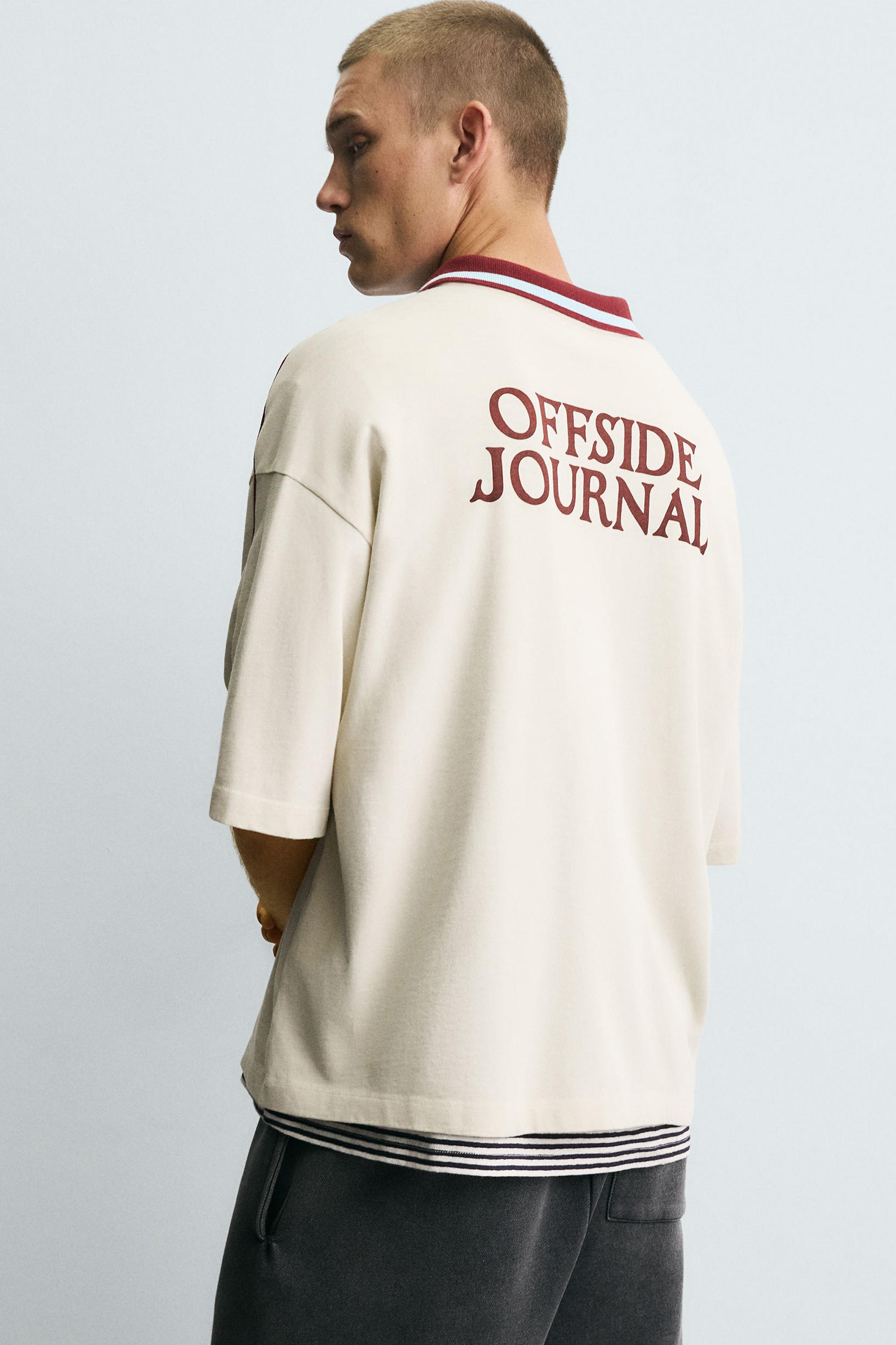 RETRO SOCCER PRINT POLO SHIRT